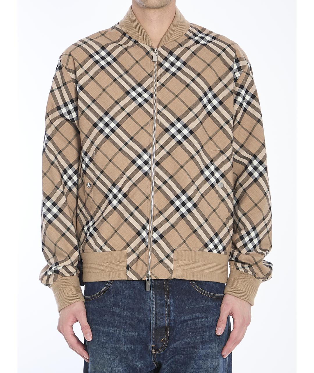 BURBERRY Бежевая полиэстеровая куртка, фото 2