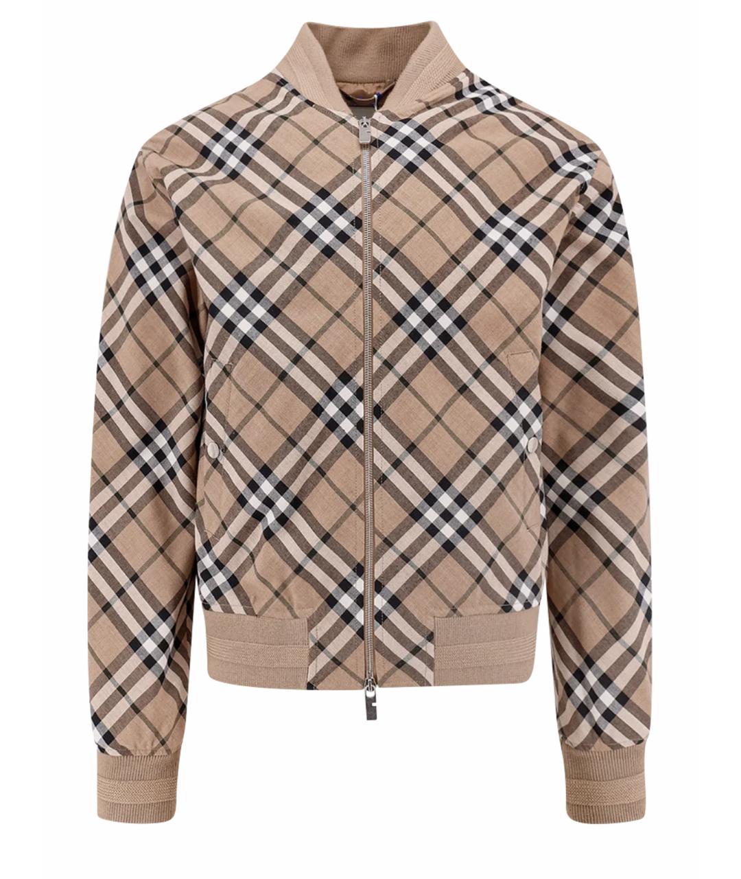 BURBERRY Бежевая полиэстеровая куртка, фото 1