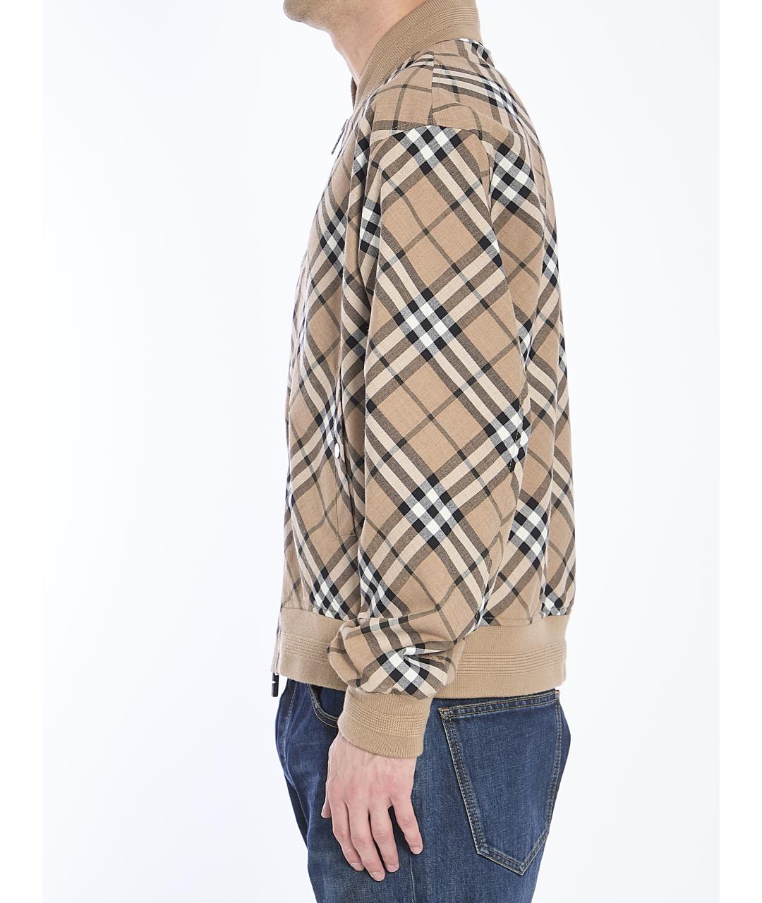 BURBERRY Бежевая полиэстеровая куртка, фото 4
