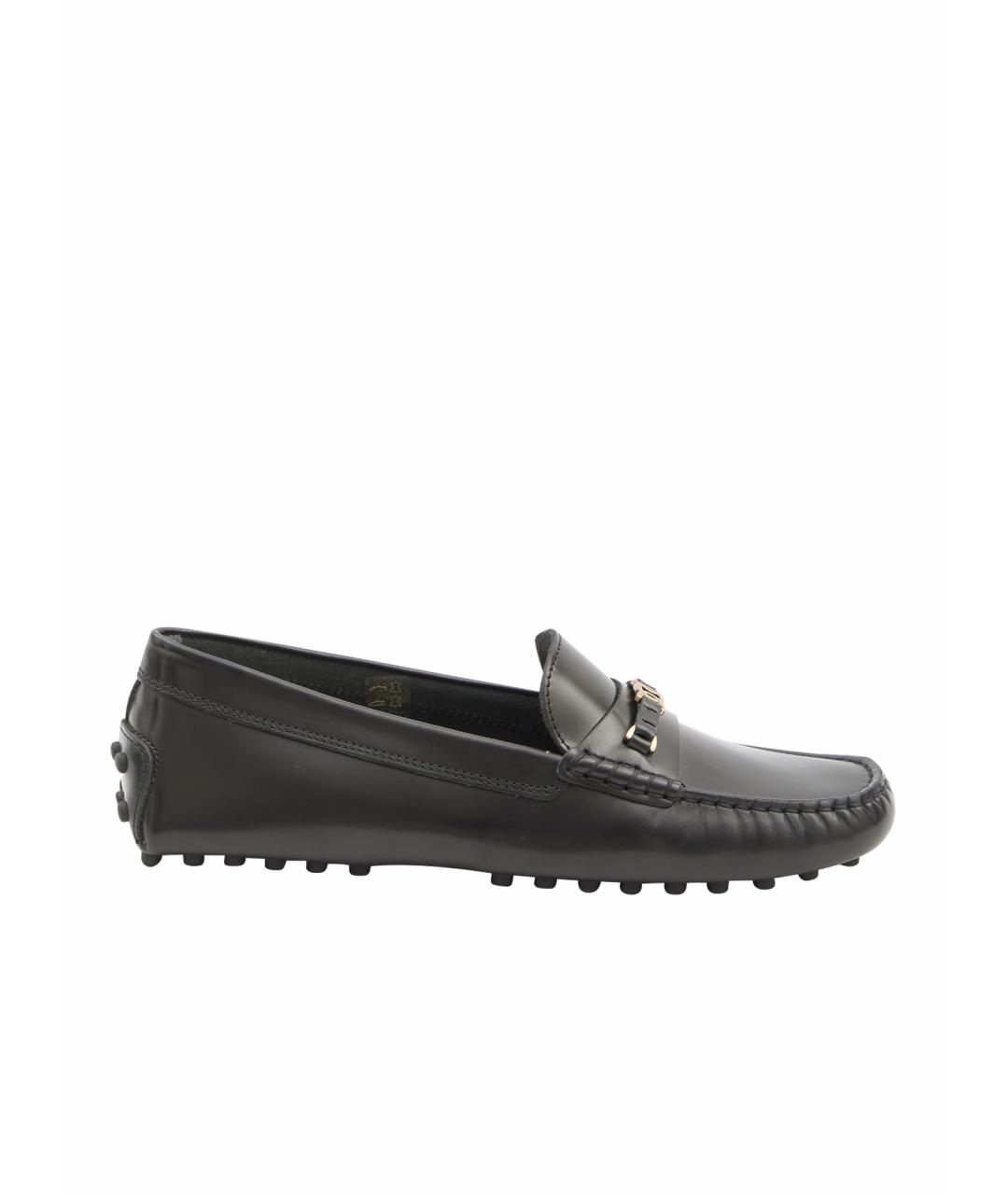 TOD'S Черные кожаные мокасины, фото 1