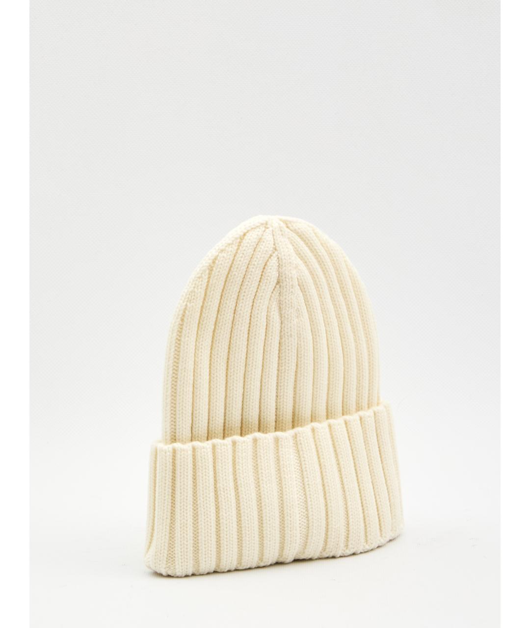 MONCLER Белая шерстяная шапка, фото 2