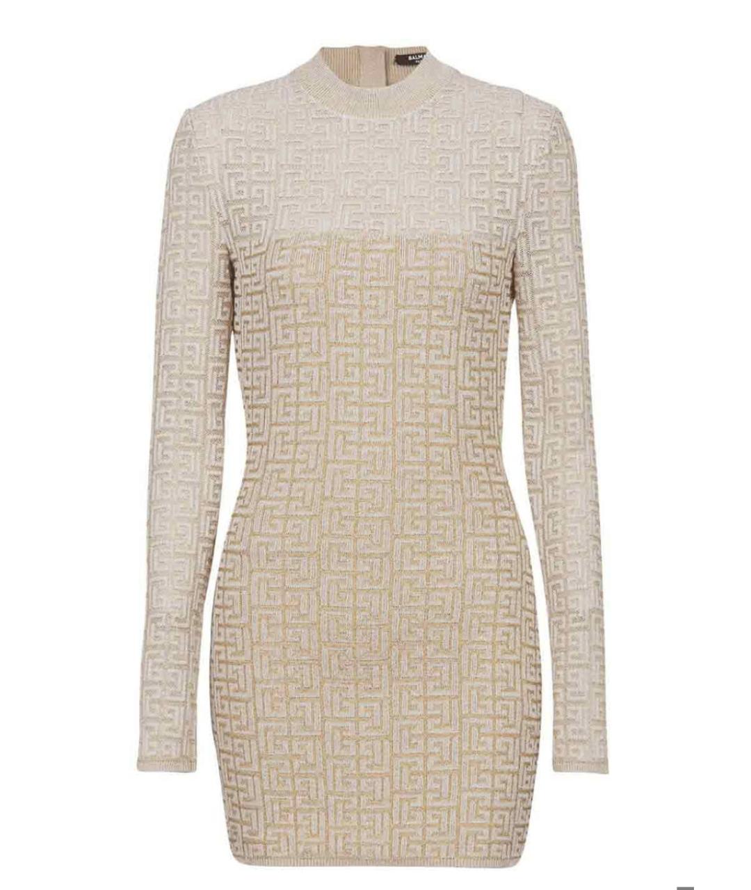 BALMAIN Бежевое вискозное повседневное платье, фото 1