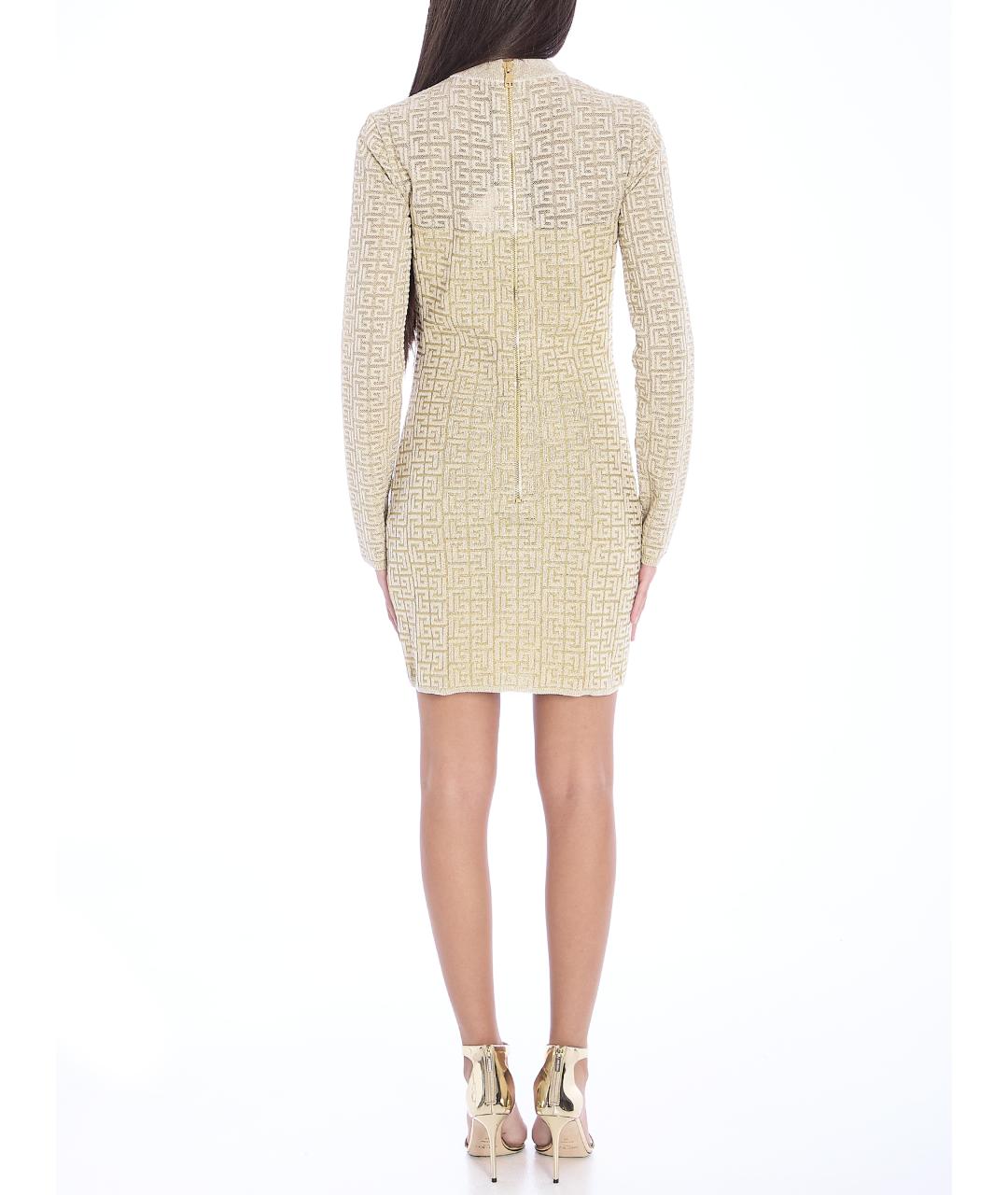 BALMAIN Бежевое вискозное повседневное платье, фото 5