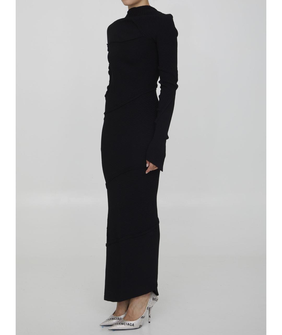 BALENCIAGA Черное вискозное повседневное платье, фото 3