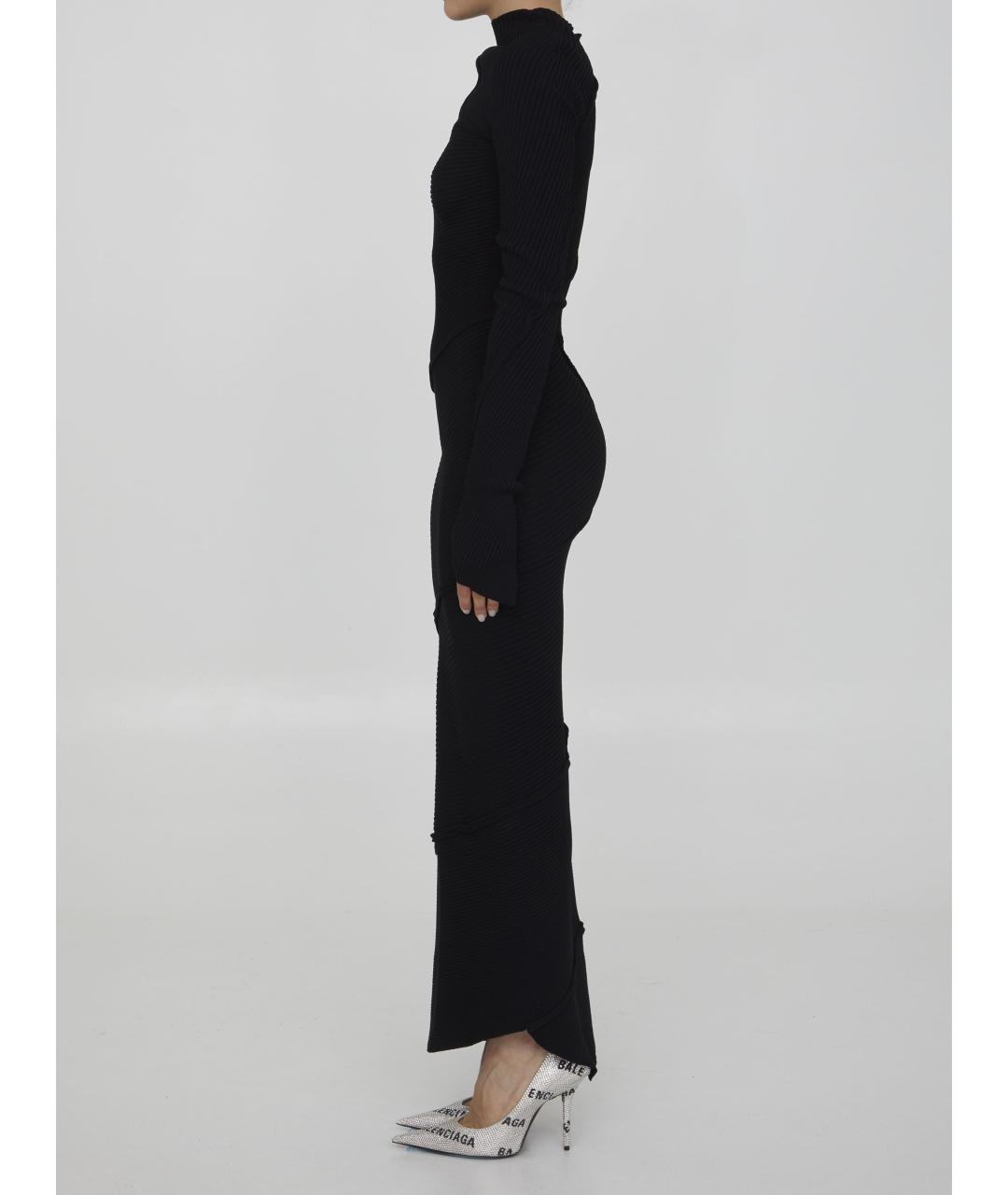 BALENCIAGA Черное вискозное повседневное платье, фото 4