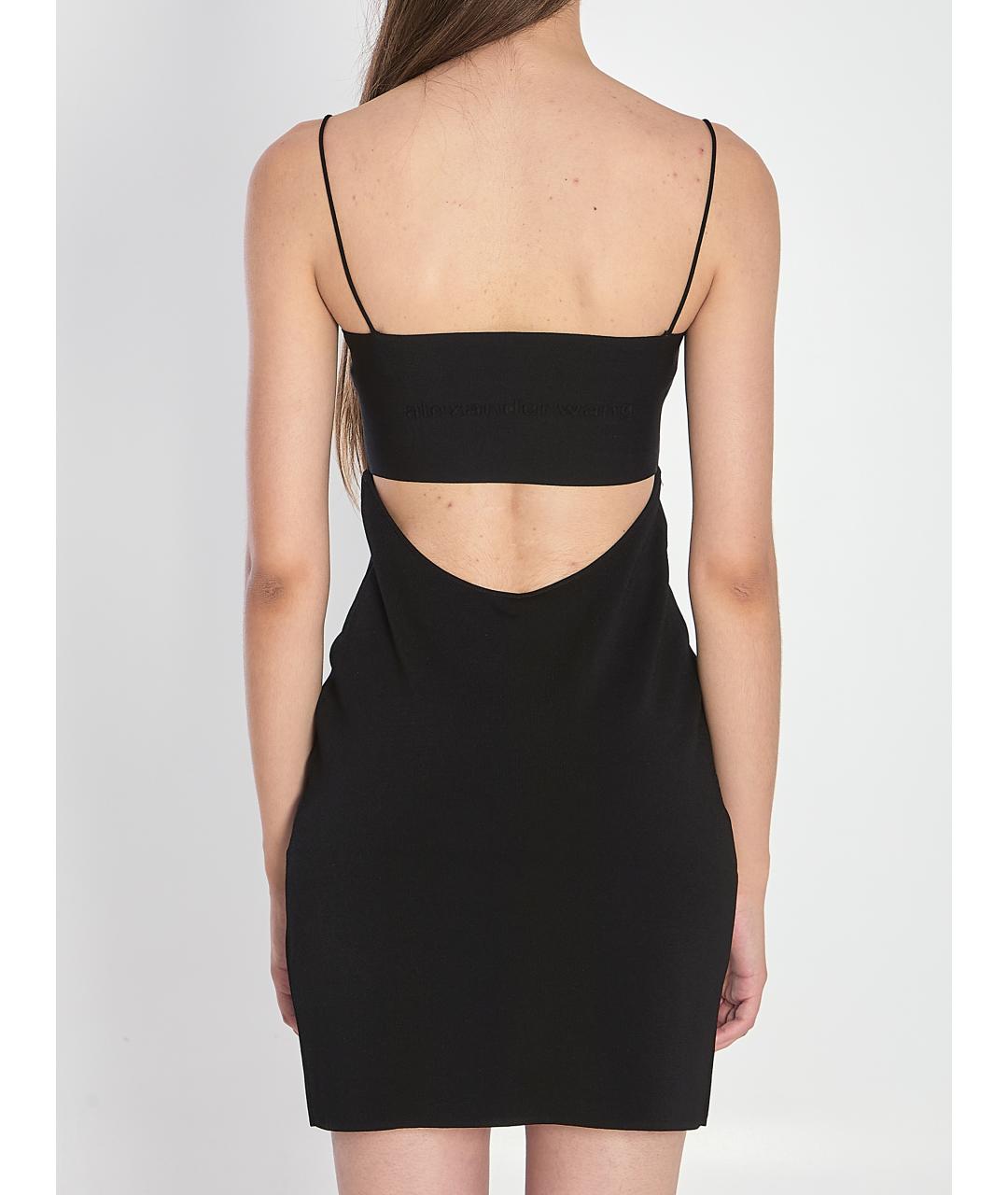 ALEXANDER WANG Черное вискозное коктейльное платье, фото 5