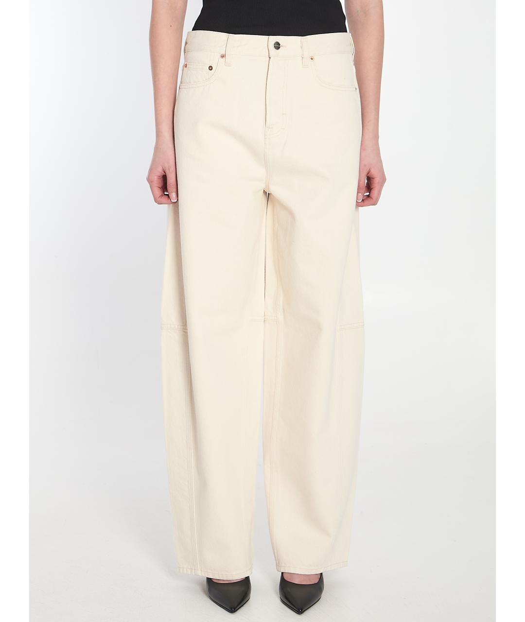 GUCCI Бежевые хлопковые прямые джинсы, фото 2