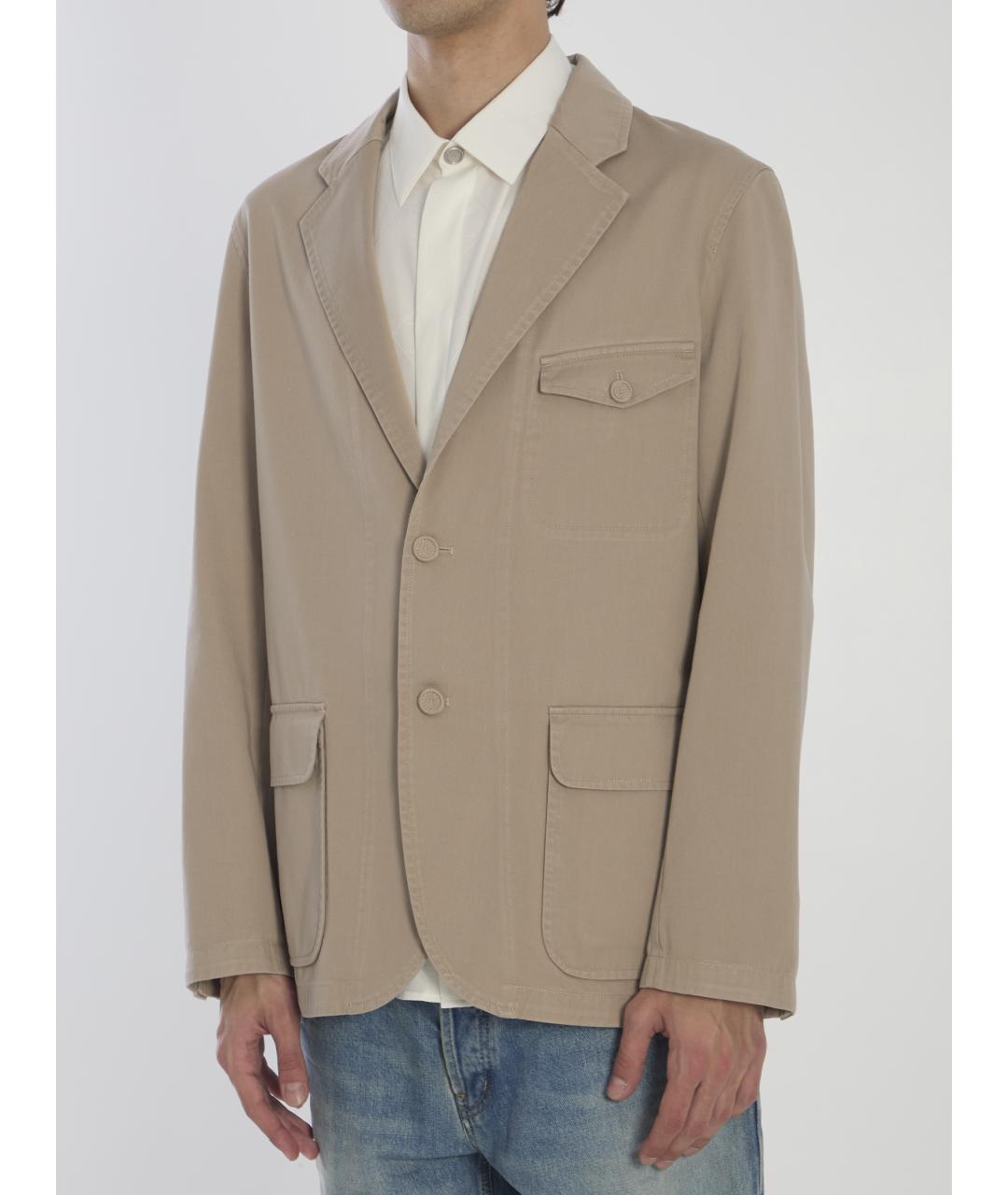 CHRISTIAN DIOR Бежевый хлопковый пиджак, фото 2