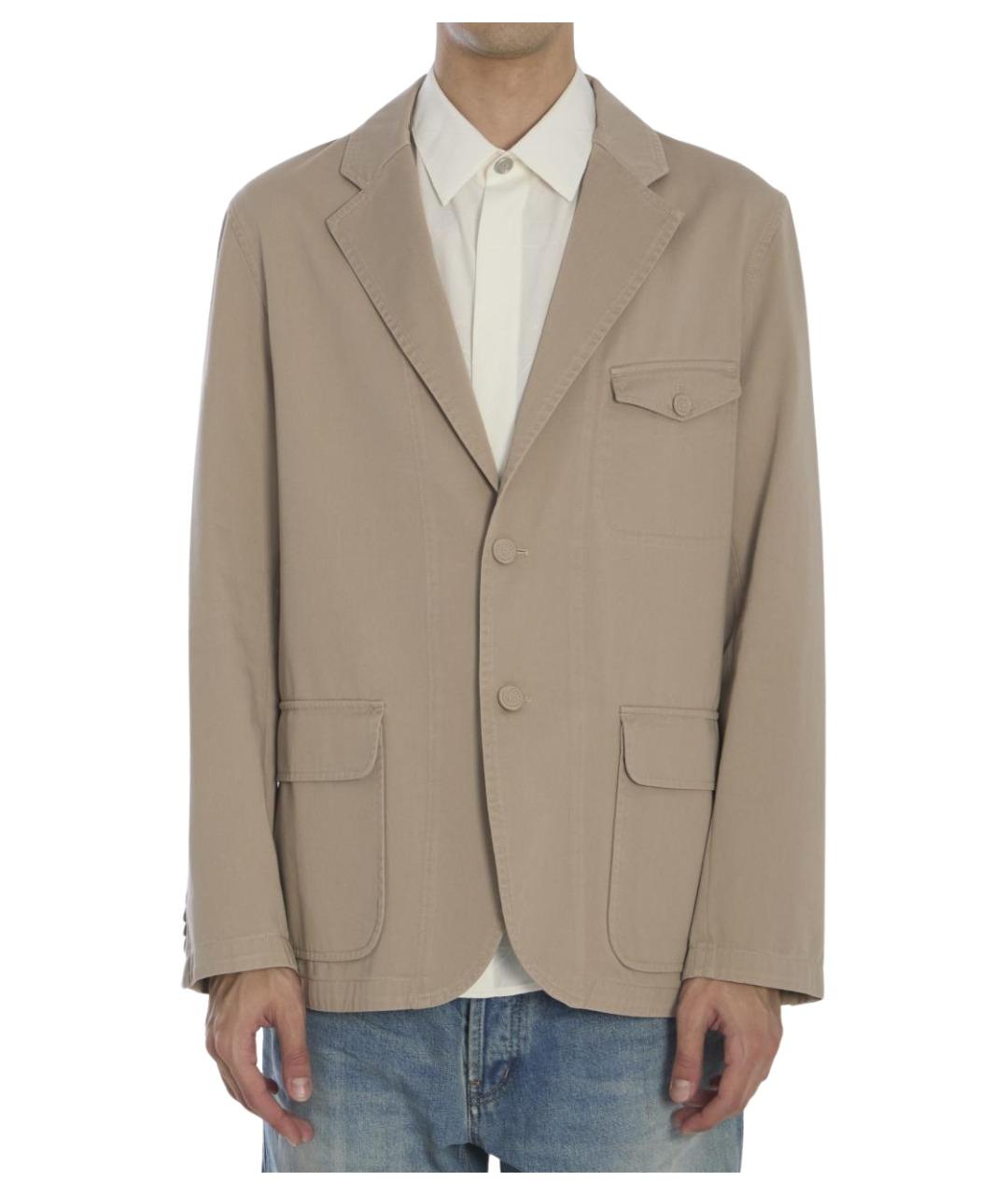 CHRISTIAN DIOR Бежевый хлопковый пиджак, фото 1