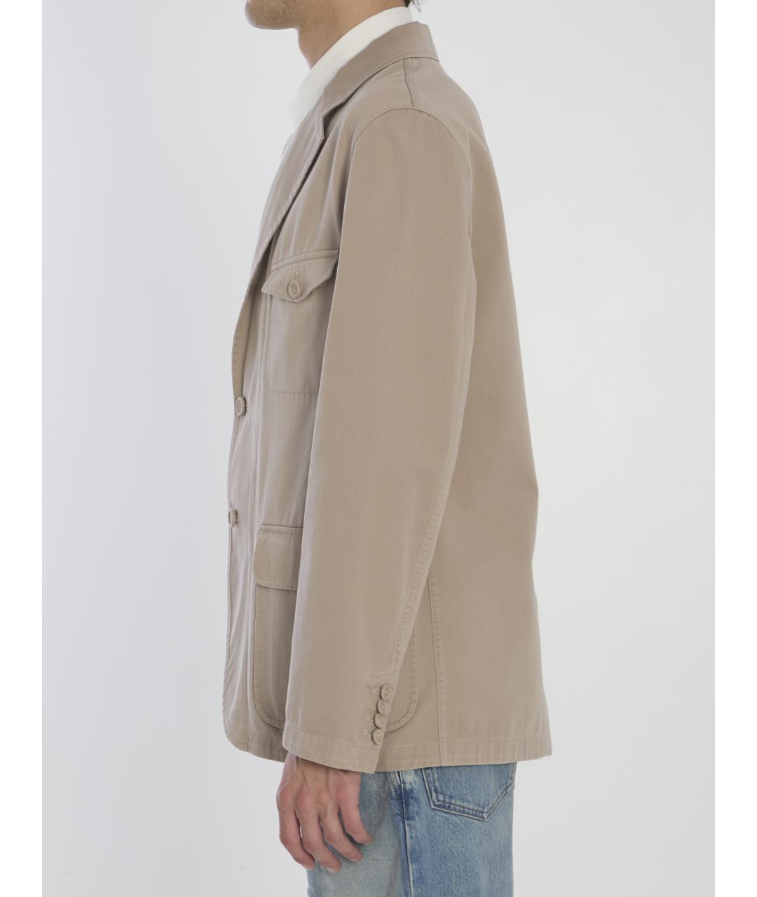 CHRISTIAN DIOR Бежевый хлопковый пиджак, фото 3