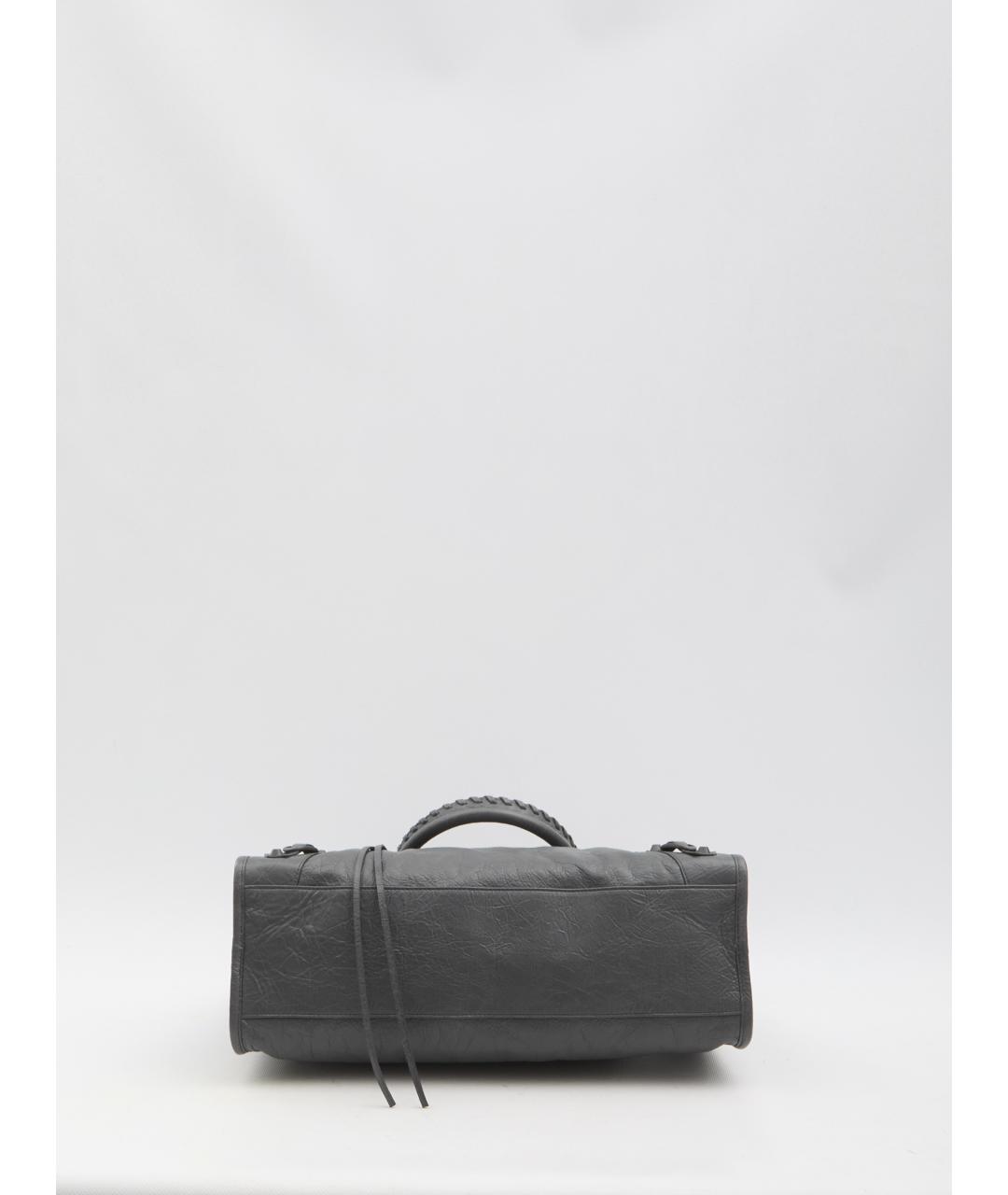 BALENCIAGA Антрацитовая кожаная сумка тоут, фото 3