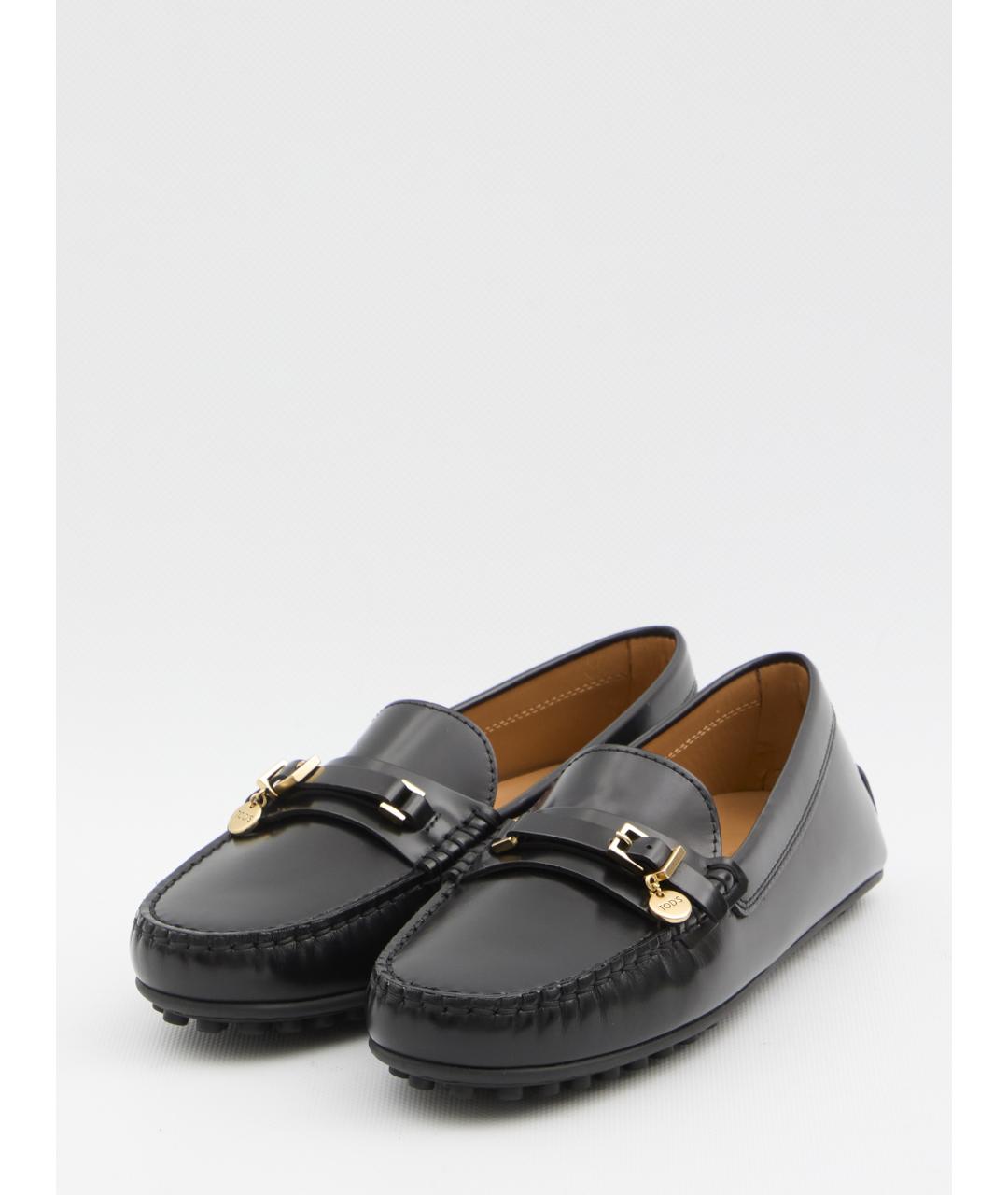TOD'S Черные кожаные лоферы, фото 2
