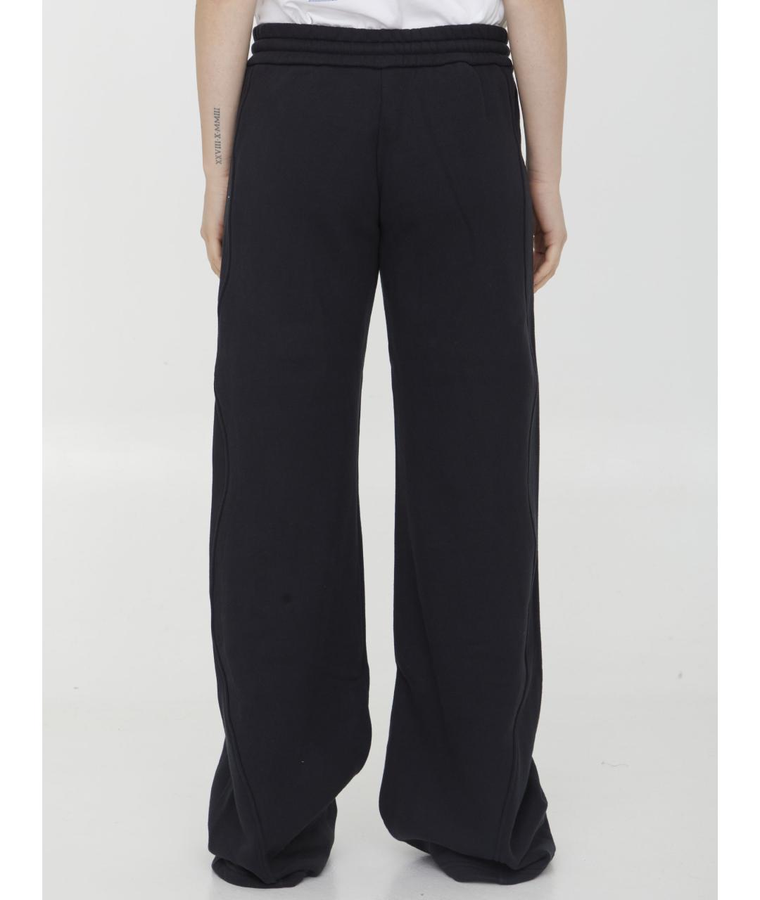 OFF-WHITE Черные хлопковые брюки широкие, фото 5