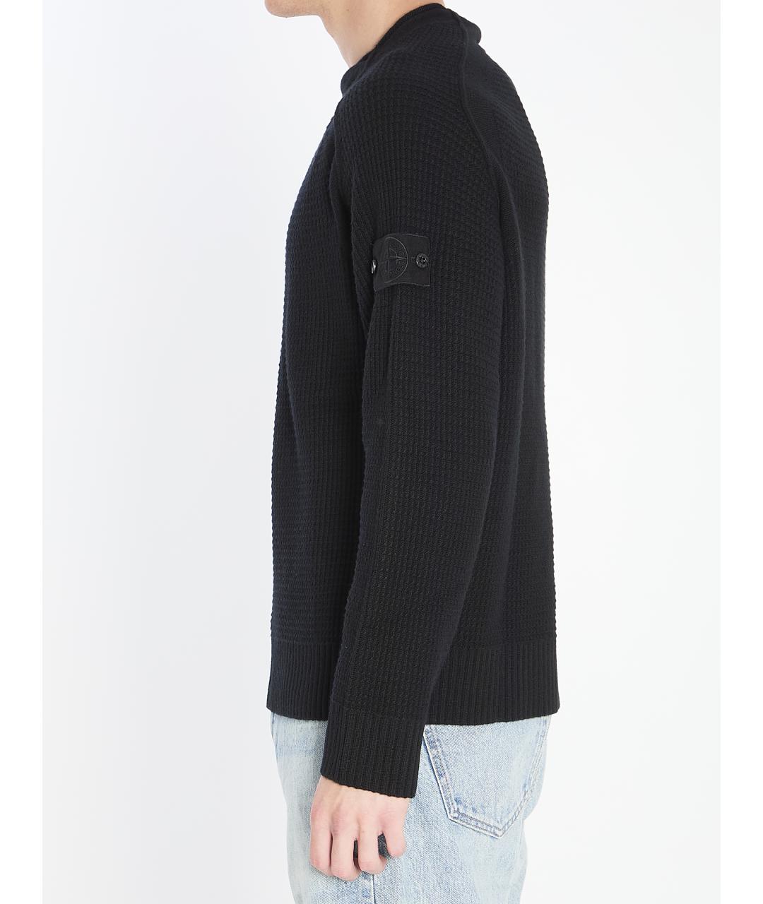 STONE ISLAND Черный шерстяной джемпер / свитер, фото 4