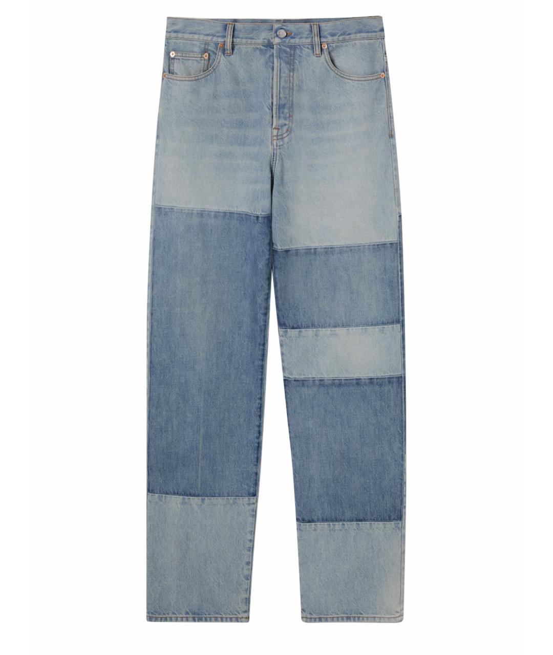 GUCCI Голубые хлопковые прямые джинсы, фото 1