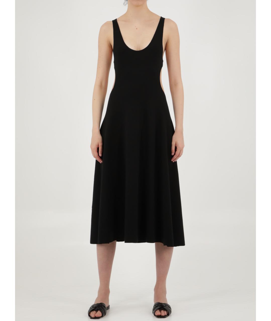 SAINT LAURENT Черное шерстяное повседневное платье, фото 2