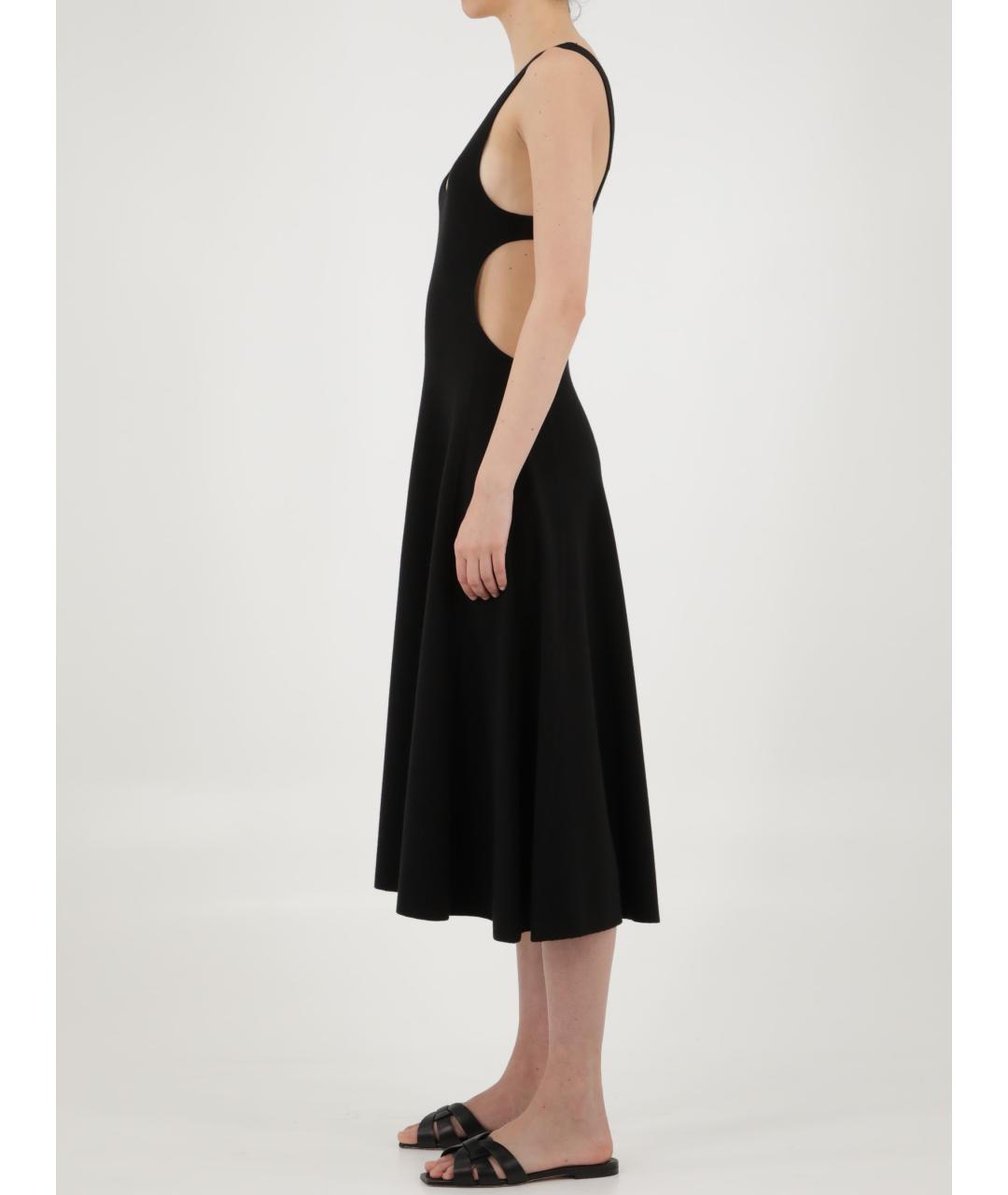 SAINT LAURENT Черное шерстяное повседневное платье, фото 4