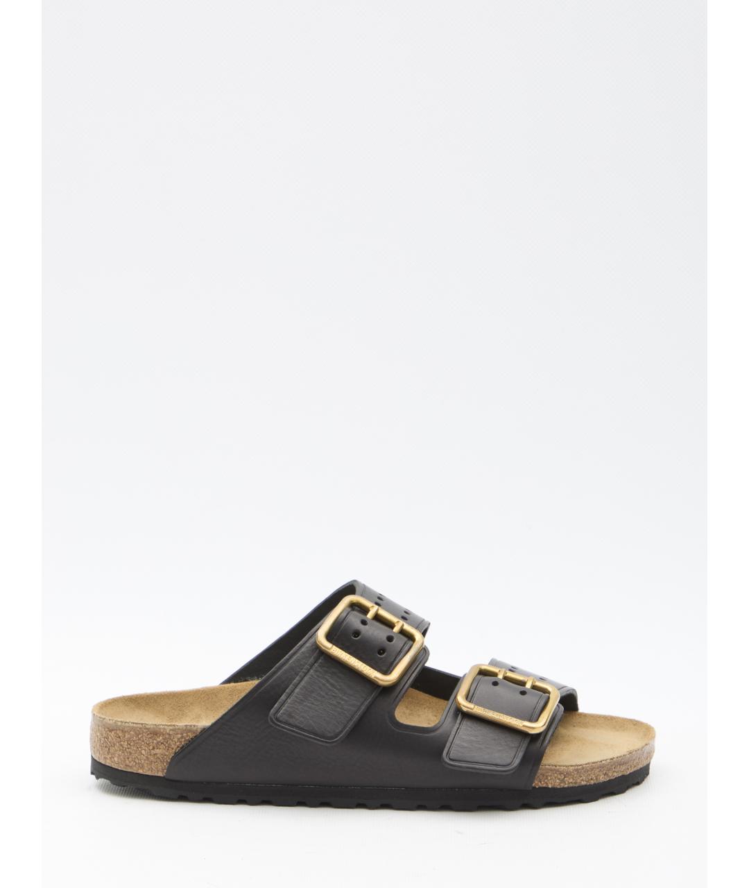 BIRKENSTOCK Черные кожаные шлепанцы, фото 6