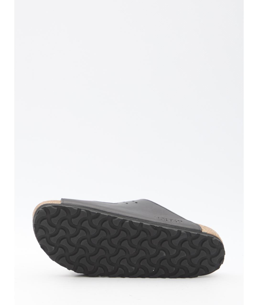 BIRKENSTOCK Черные кожаные шлепанцы, фото 4