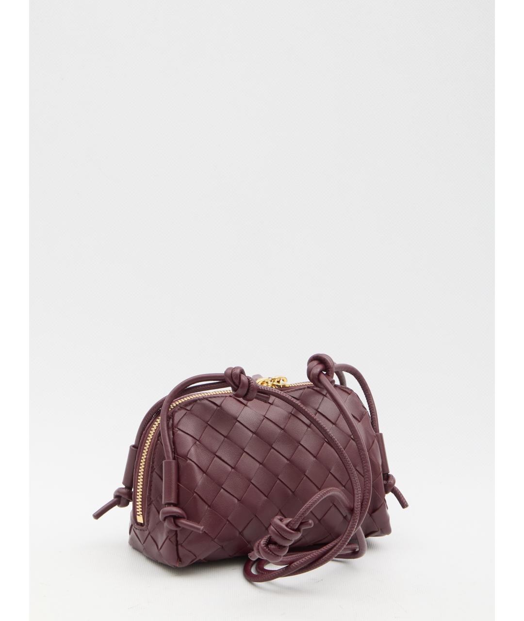 BOTTEGA VENETA Бордовая кожаная сумка через плечо, фото 2