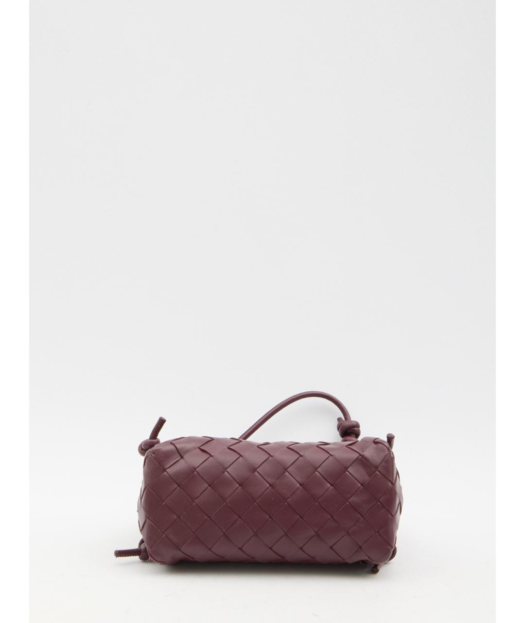 BOTTEGA VENETA Бордовая кожаная сумка через плечо, фото 3