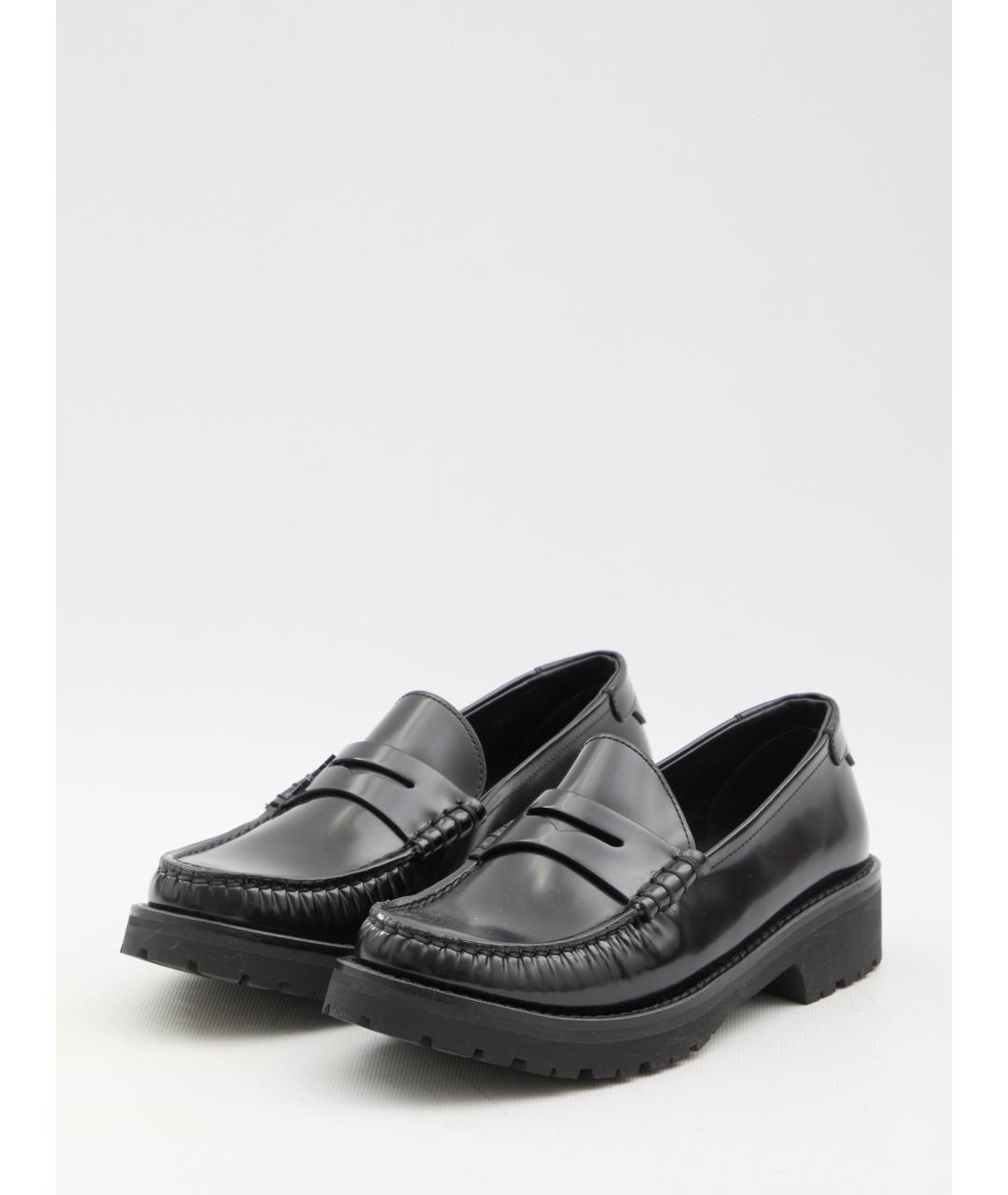 SAINT LAURENT Черные кожаные лоферы, фото 2