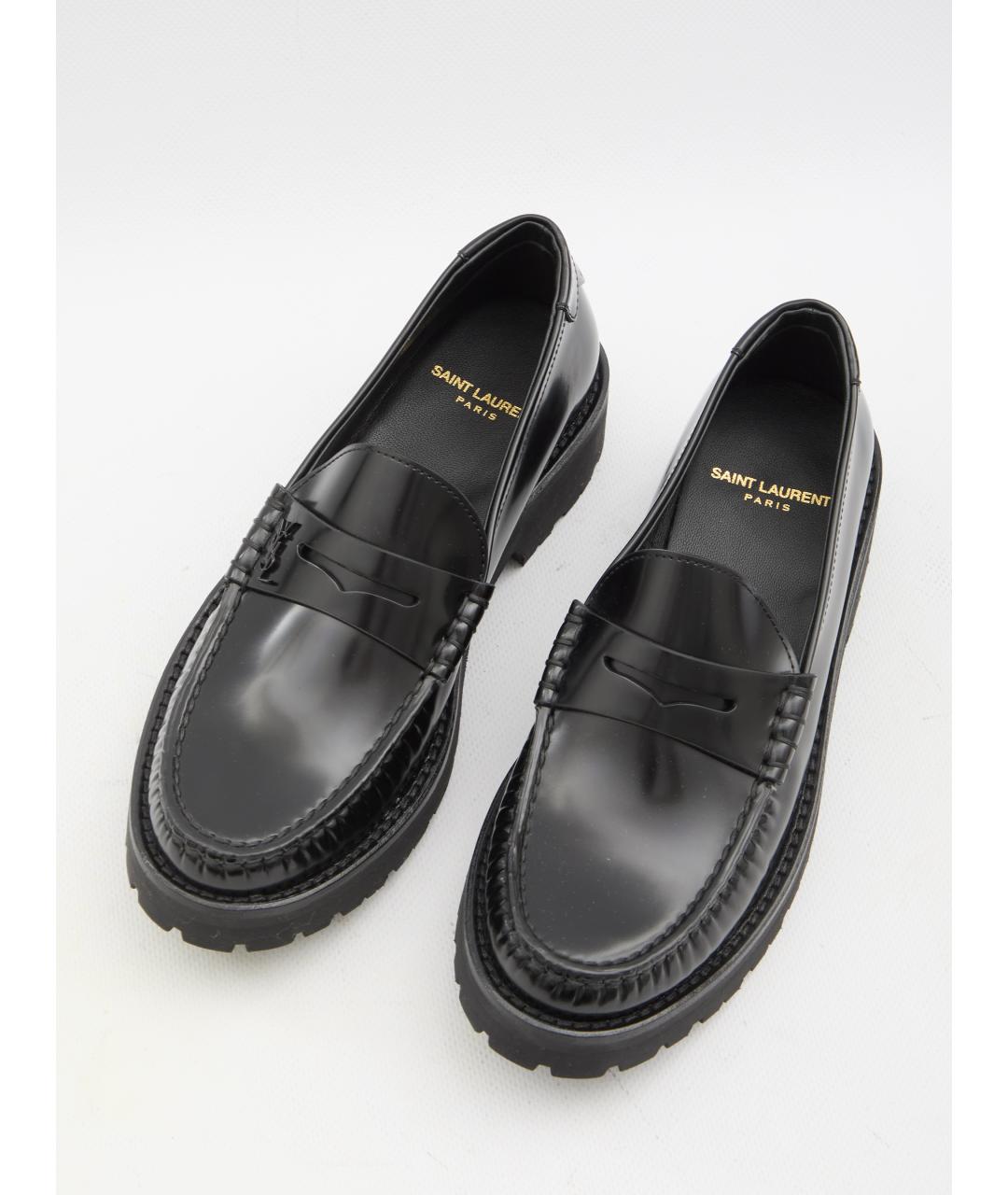 SAINT LAURENT Черные кожаные лоферы, фото 5