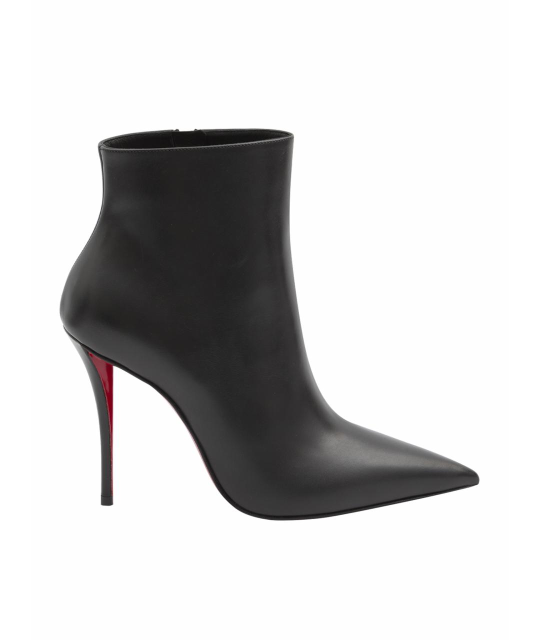 CHRISTIAN LOUBOUTIN Черные кожаные ботильоны, фото 1