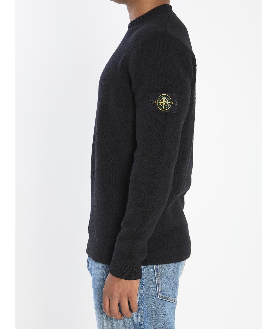 STONE ISLAND Черный шерстяной джемпер / свитер, фото 4