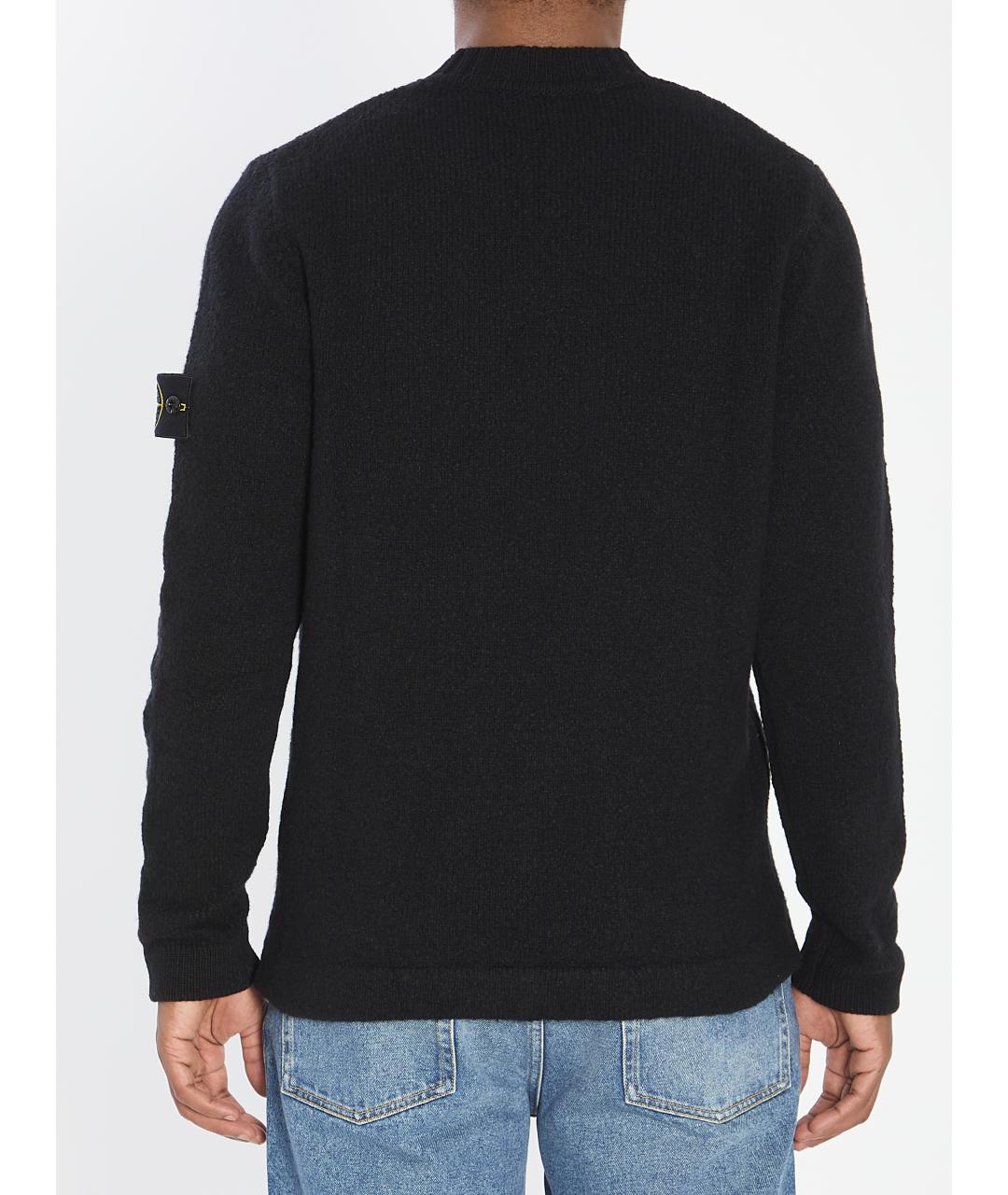 STONE ISLAND Черный шерстяной джемпер / свитер, фото 5