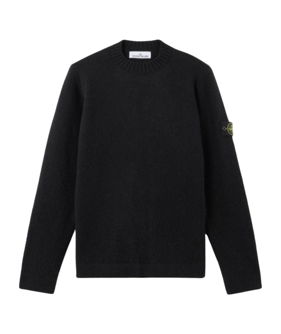 STONE ISLAND Черный шерстяной джемпер / свитер, фото 1