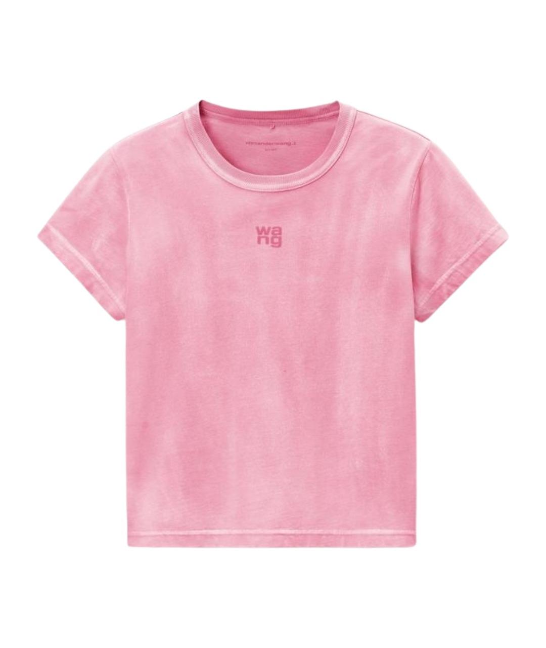 ALEXANDER WANG Розовая хлопковая футболка, фото 1