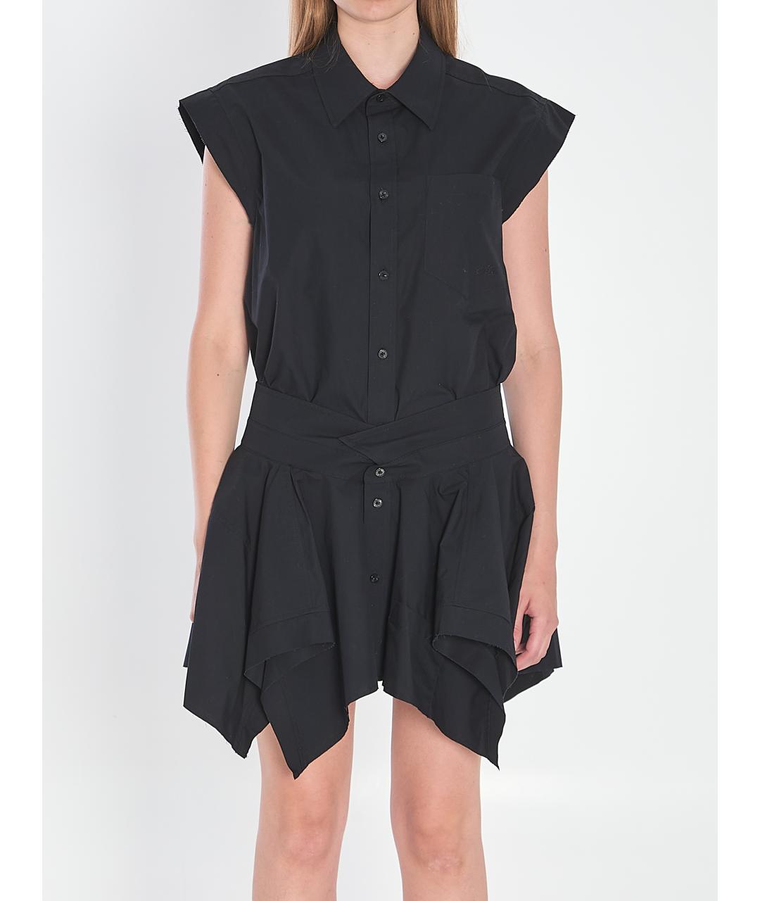 ALEXANDER WANG Черное хлопковое повседневное платье, фото 2