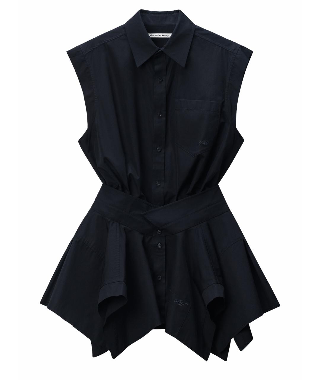 ALEXANDER WANG Черное хлопковое повседневное платье, фото 1