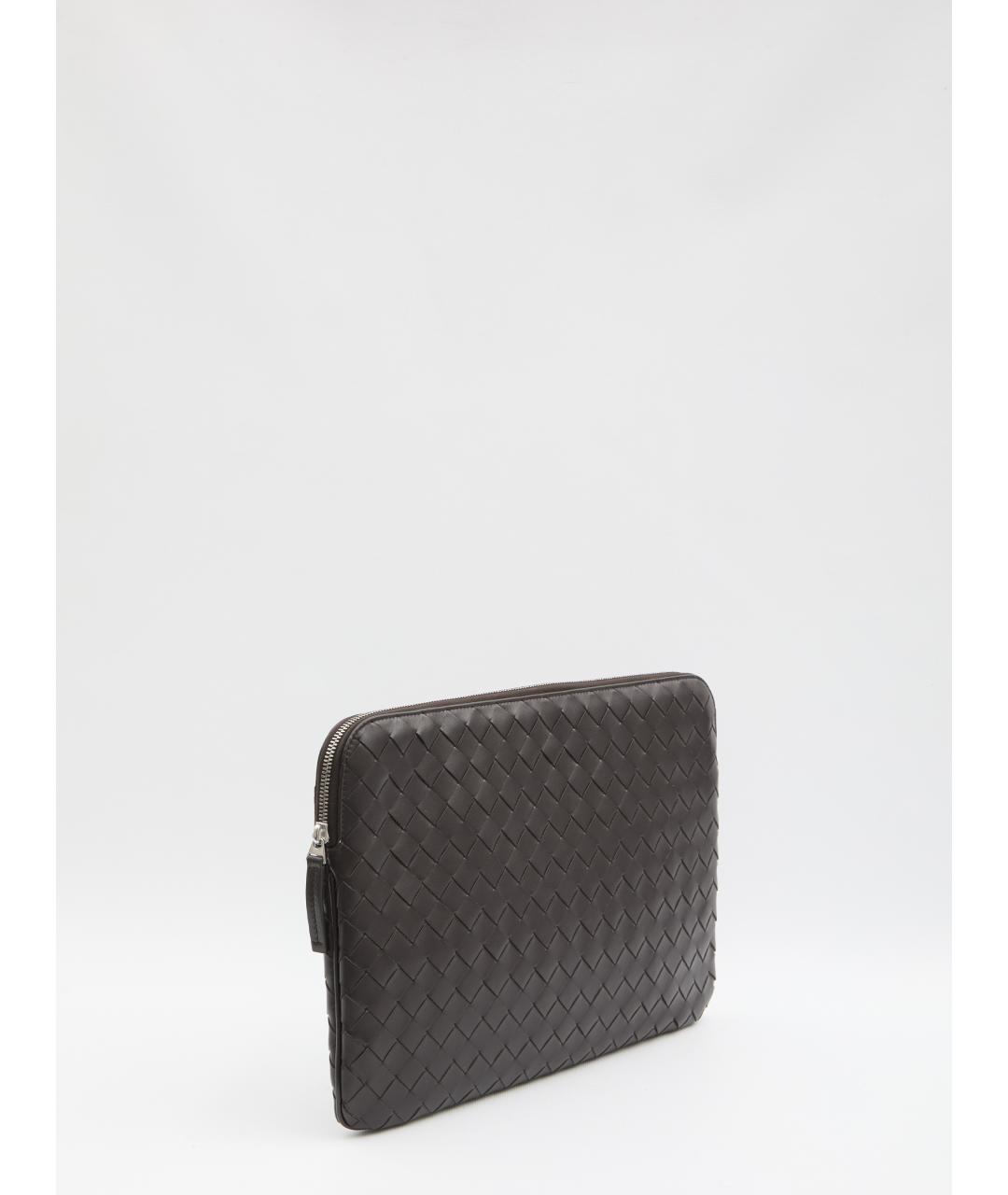 BOTTEGA VENETA Черная кожаная папка для документов, фото 2