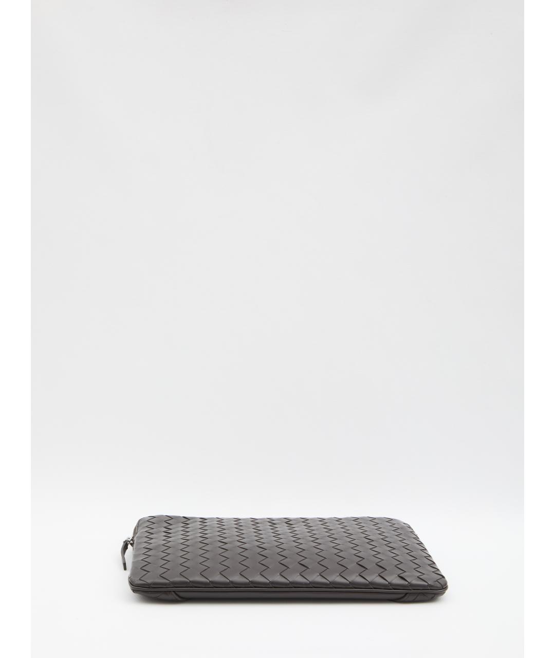 BOTTEGA VENETA Черная кожаная папка для документов, фото 3