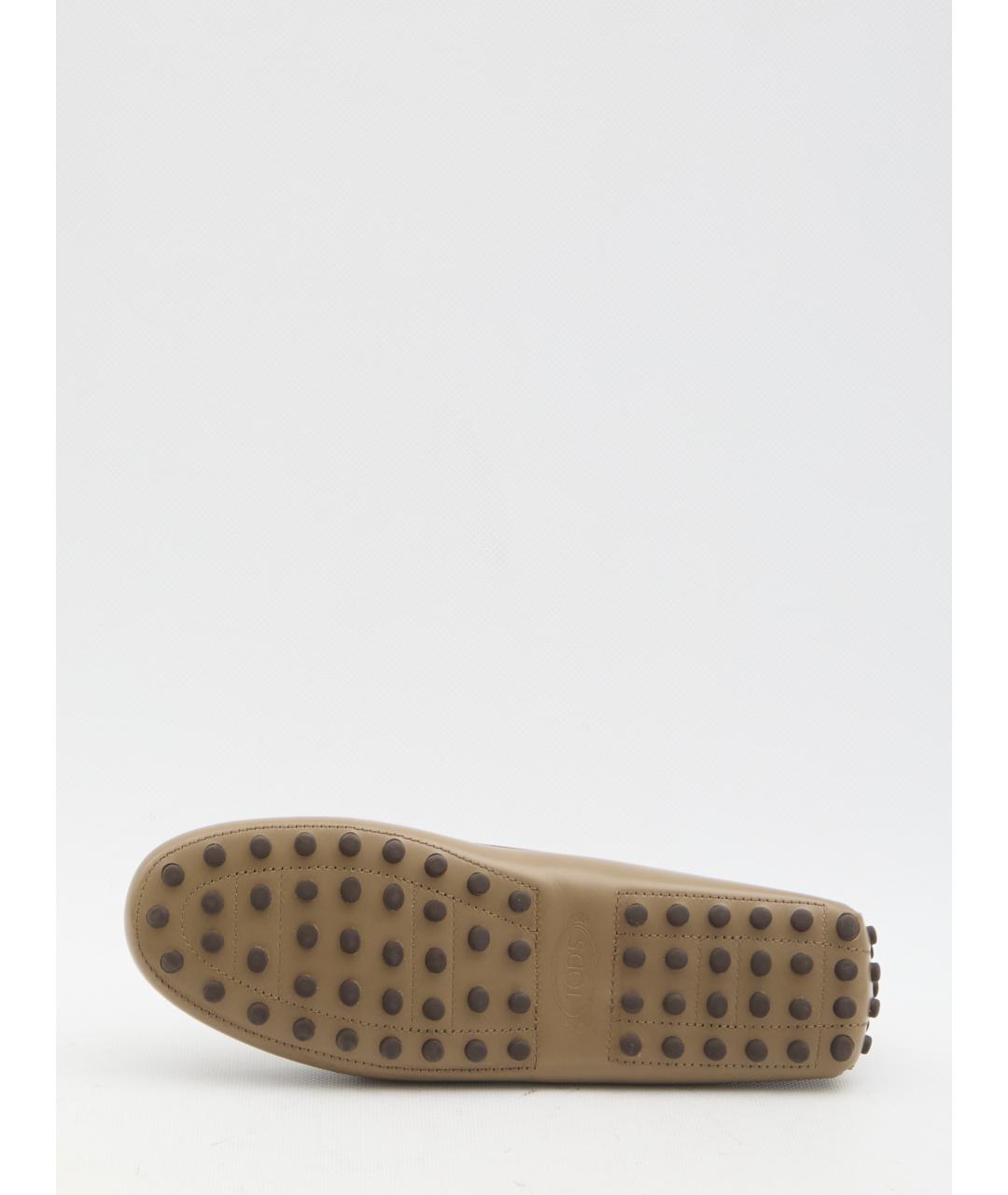 TOD'S Бежевые кожаные мокасины, фото 4
