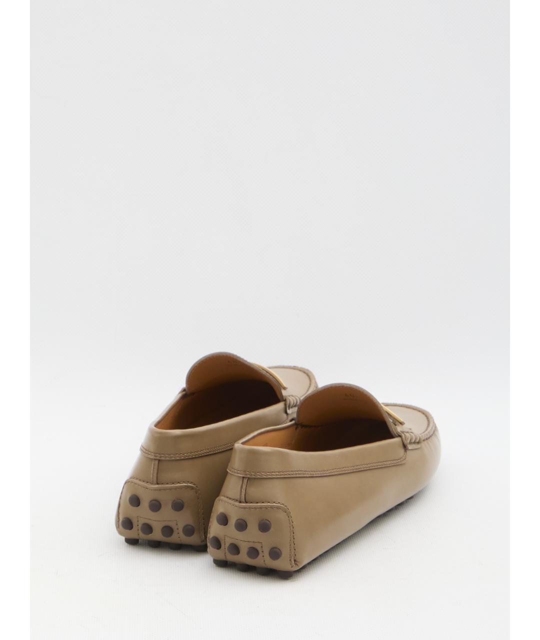 TOD'S Бежевые кожаные мокасины, фото 3