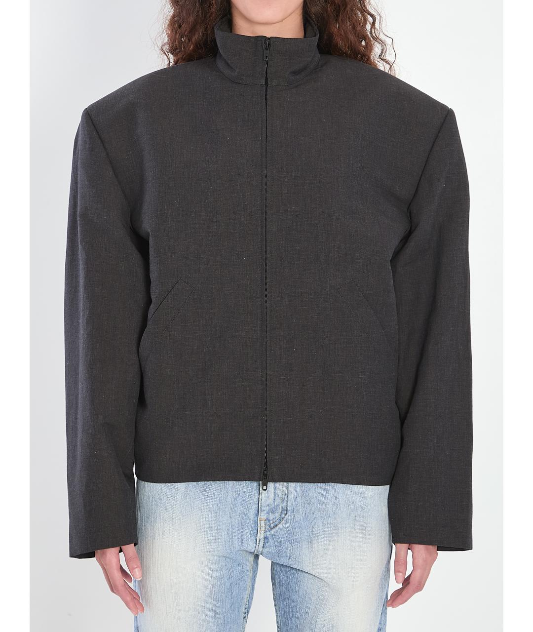 BALENCIAGA Серая льняная куртка, фото 2