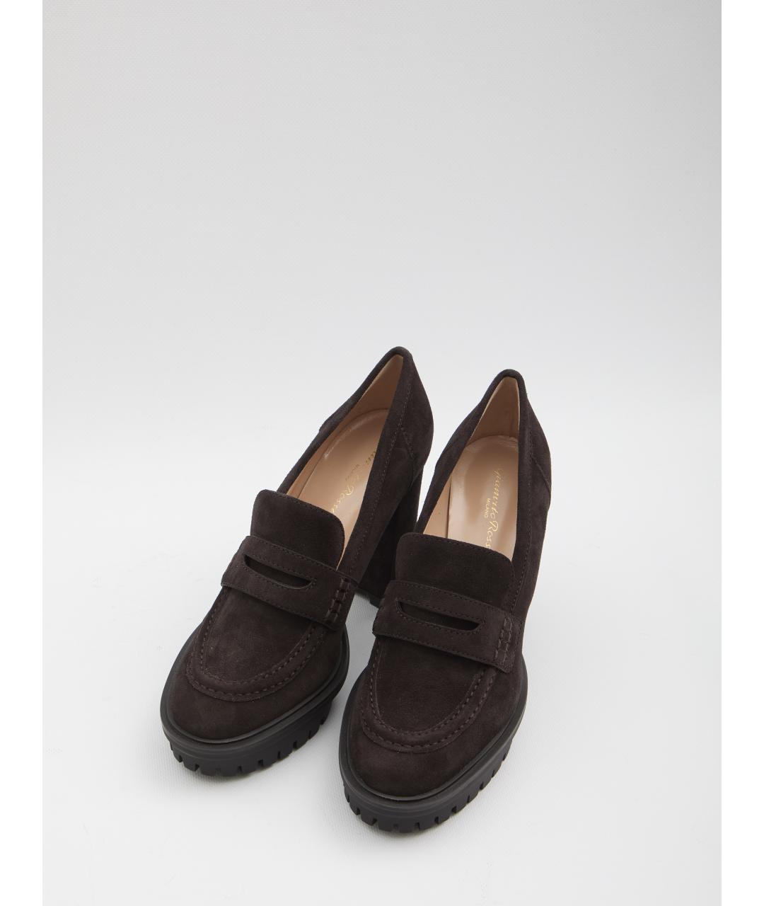 GIANVITO ROSSI Коричневые замшевые туфли, фото 5