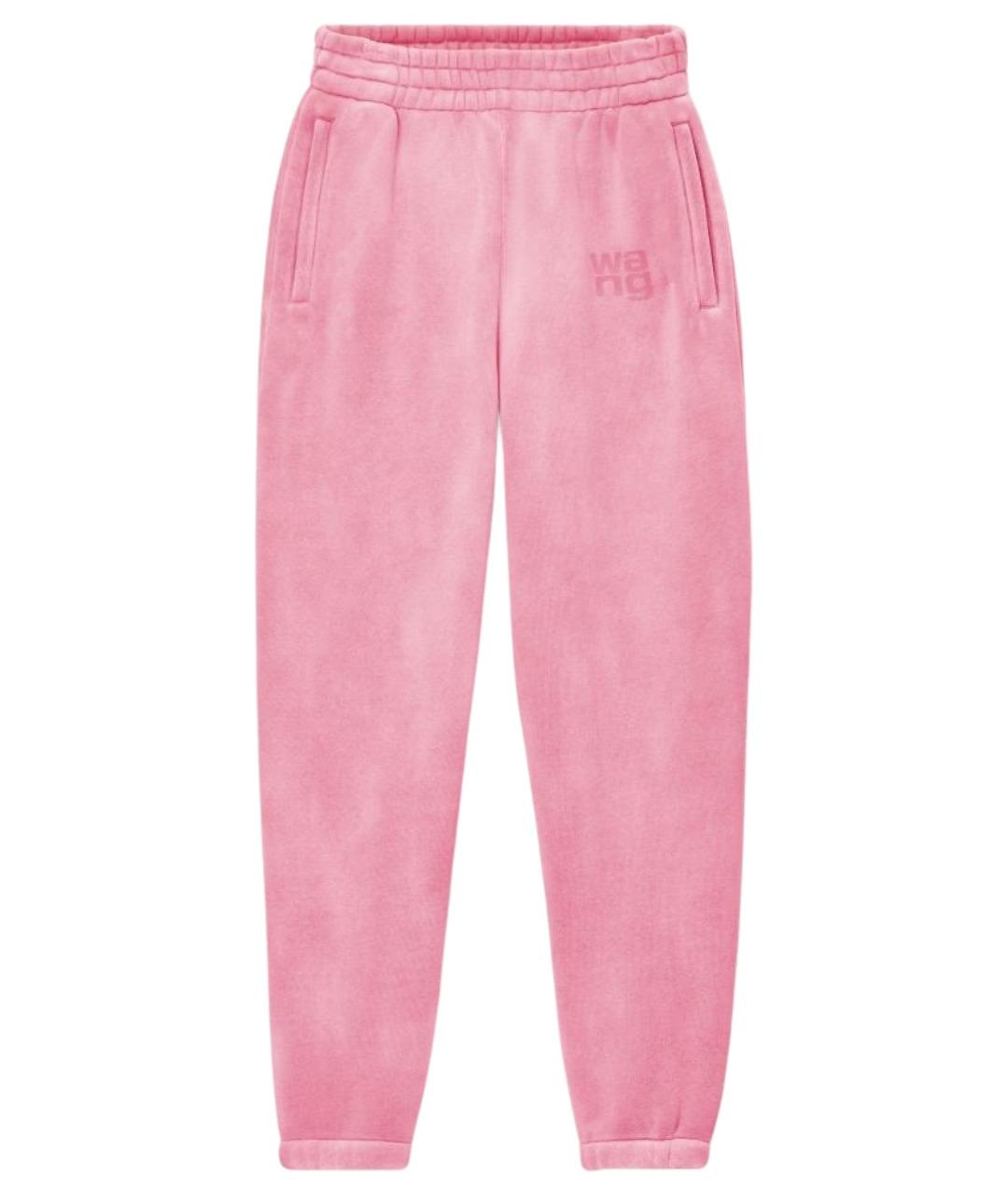 ALEXANDER WANG Розовые хлопковые прямые брюки, фото 1