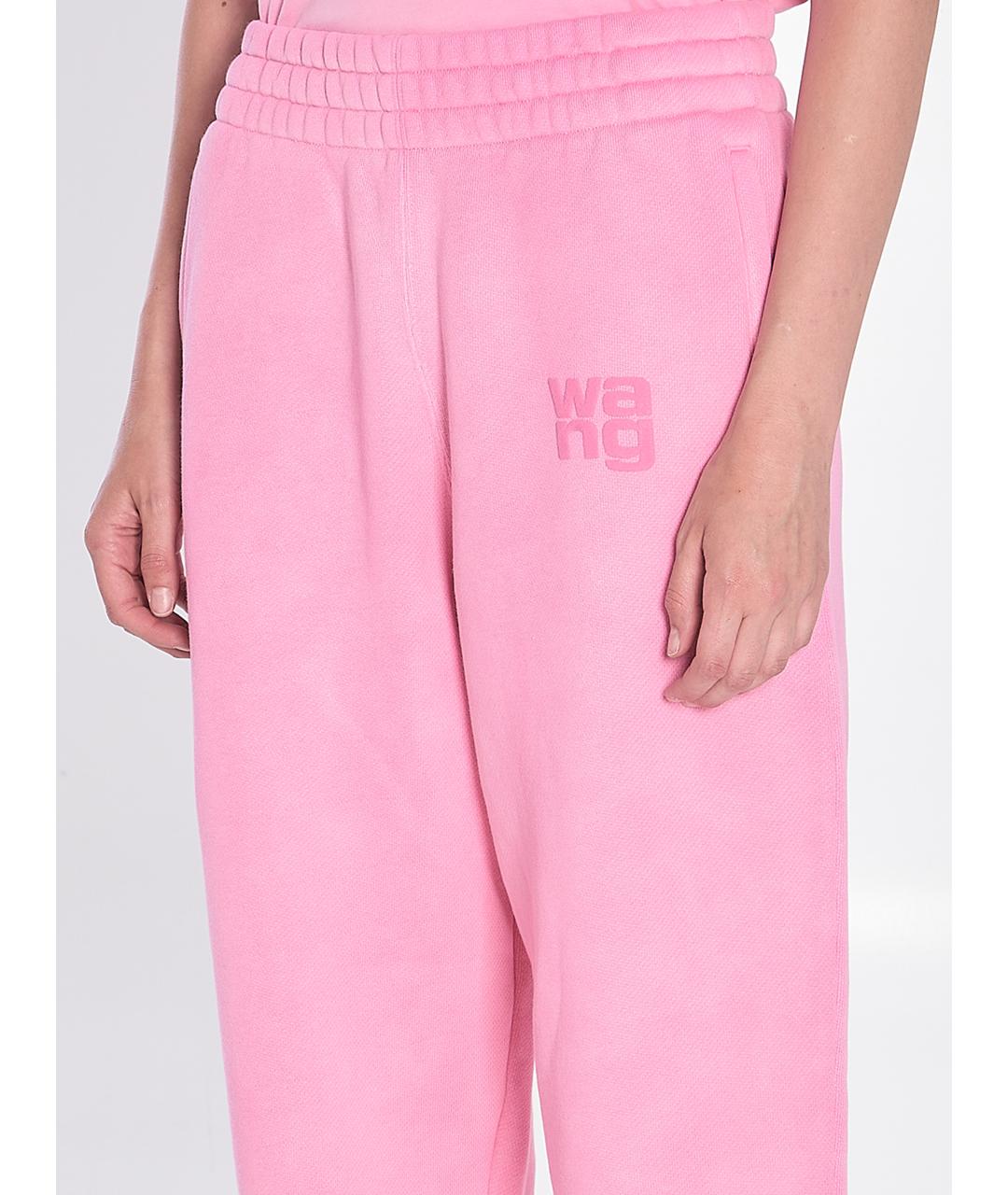 ALEXANDER WANG Розовые хлопковые прямые брюки, фото 5