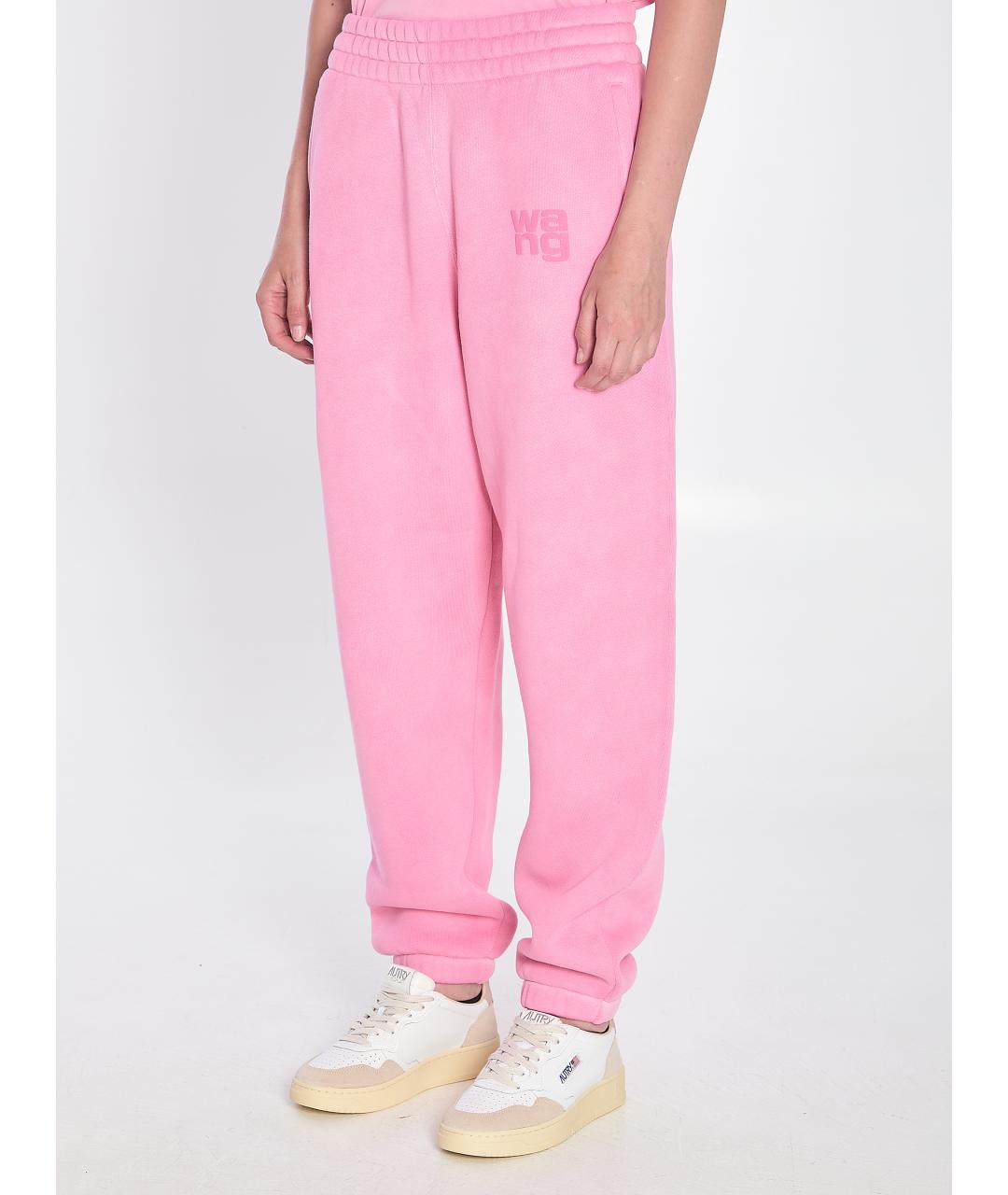 ALEXANDER WANG Розовые хлопковые прямые брюки, фото 3