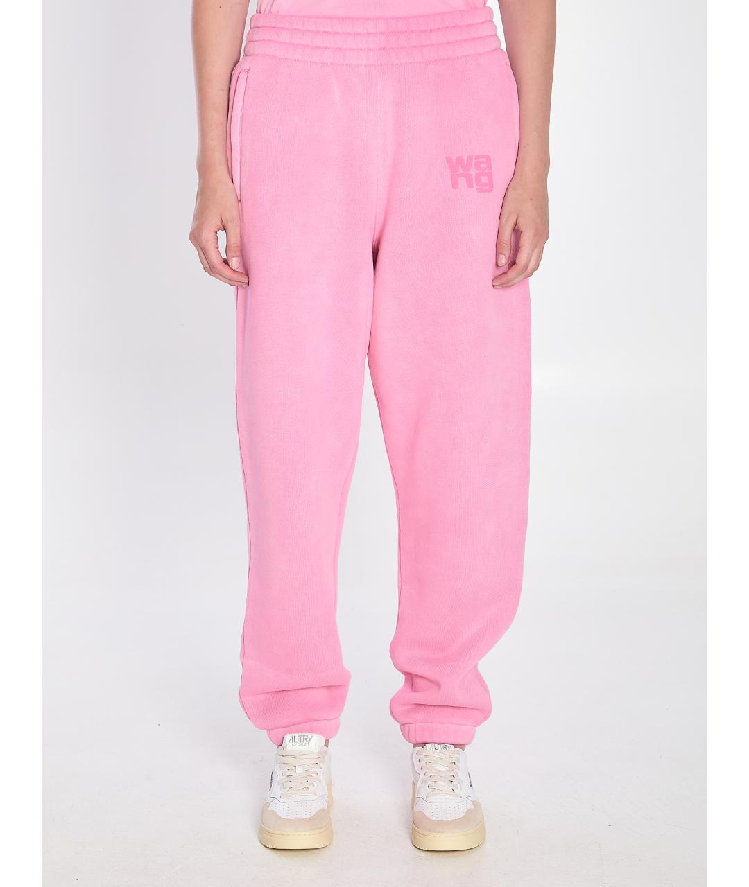 ALEXANDER WANG Розовые хлопковые прямые брюки, фото 2