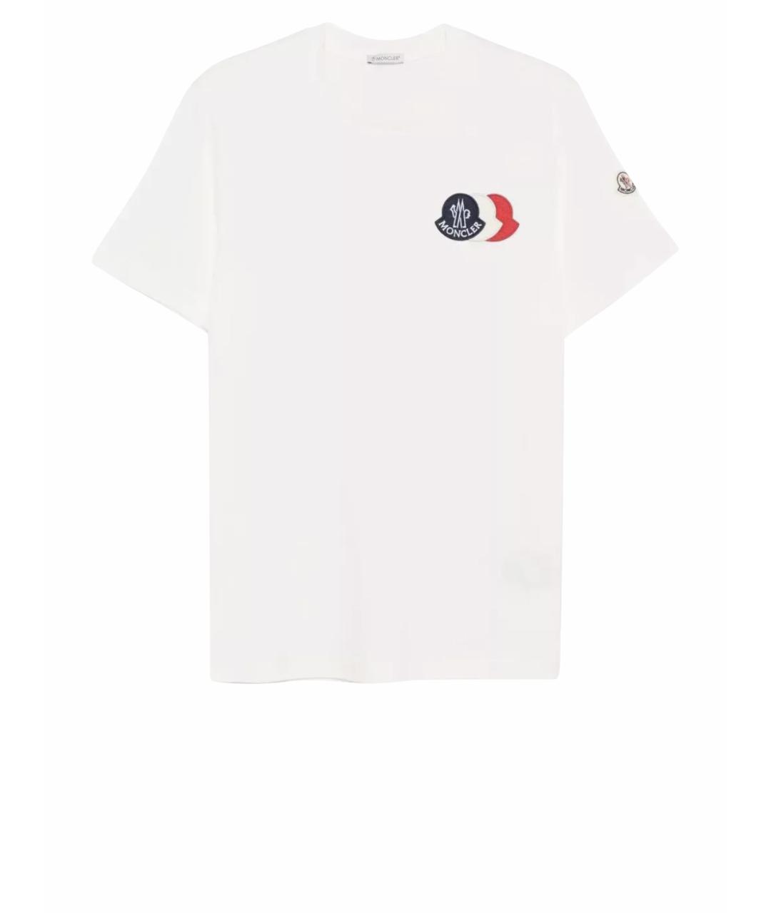 MONCLER Белая хлопковая футболка, фото 1