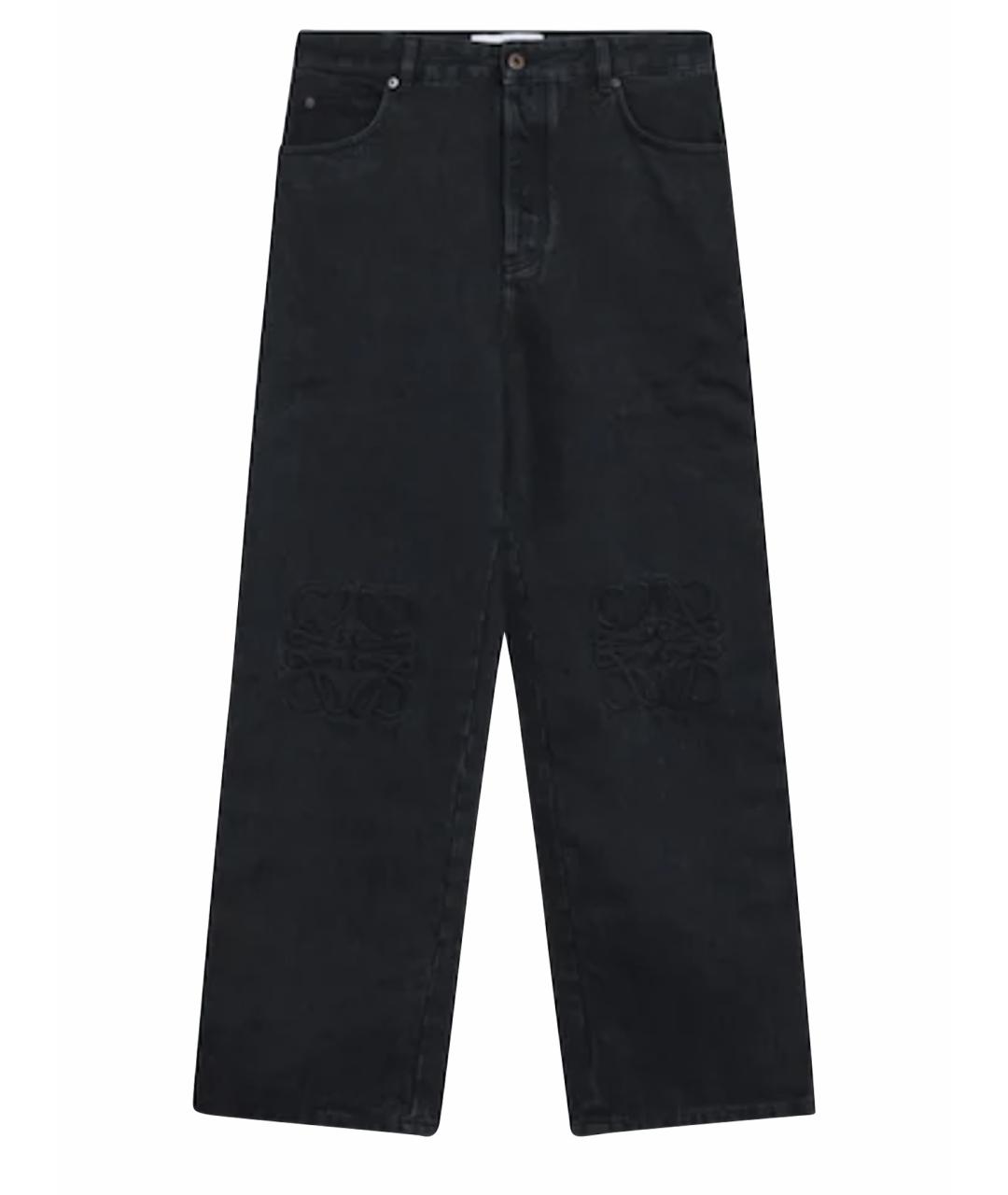 LOEWE Черные хлопковые прямые джинсы, фото 1