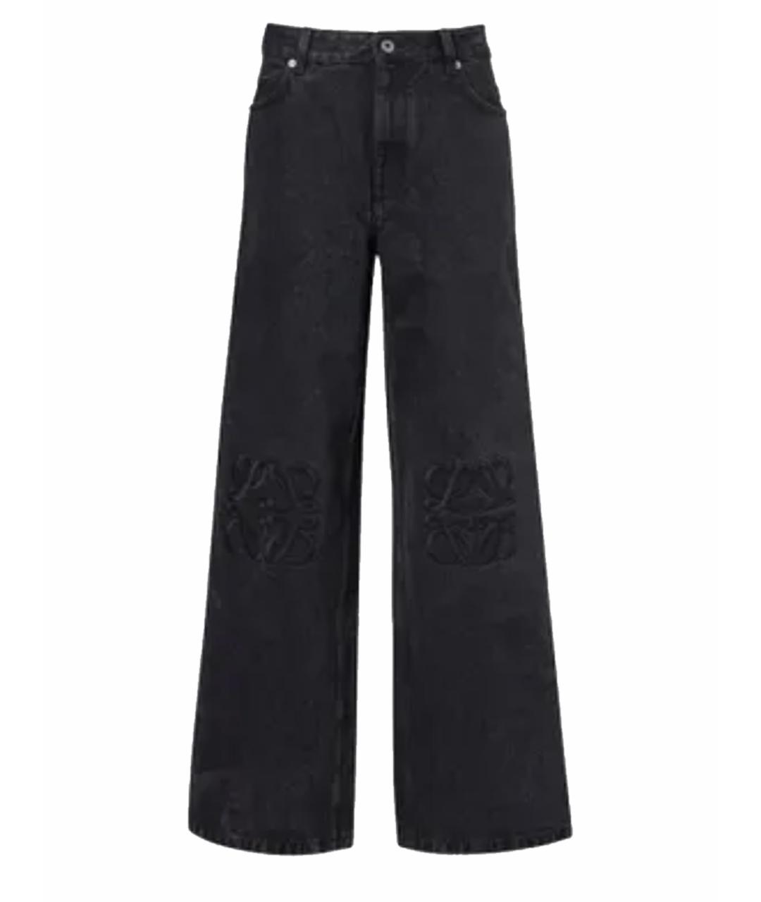 LOEWE Черные хлопковые прямые джинсы, фото 1