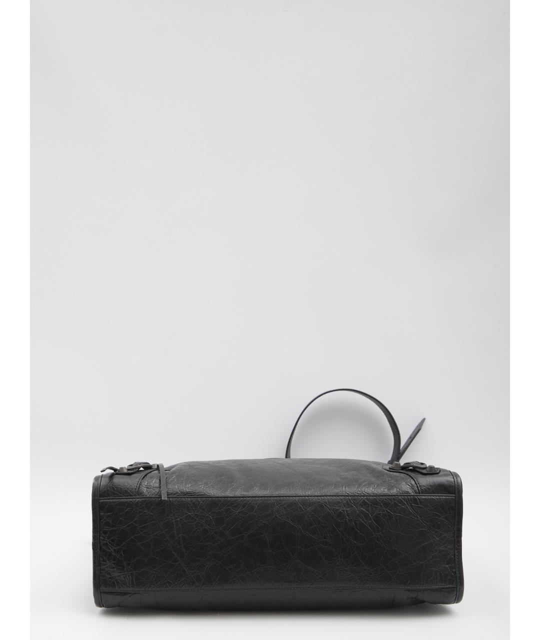 BALENCIAGA Черная кожаная сумка тоут, фото 4
