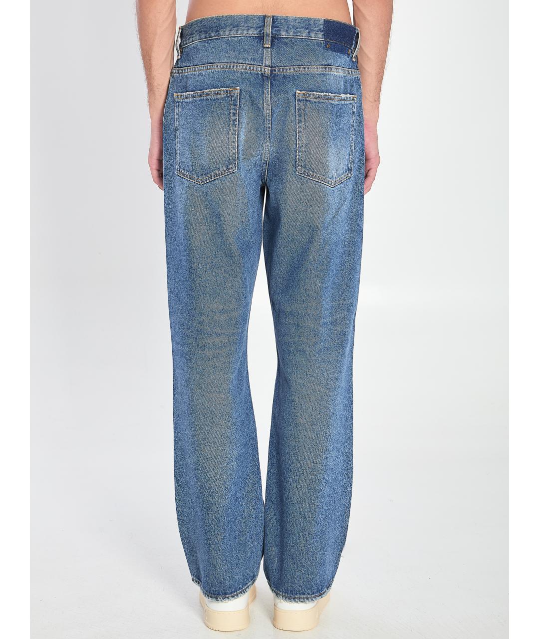 GOLDEN GOOSE DELUXE BRAND Голубые хлопковые прямые джинсы, фото 5