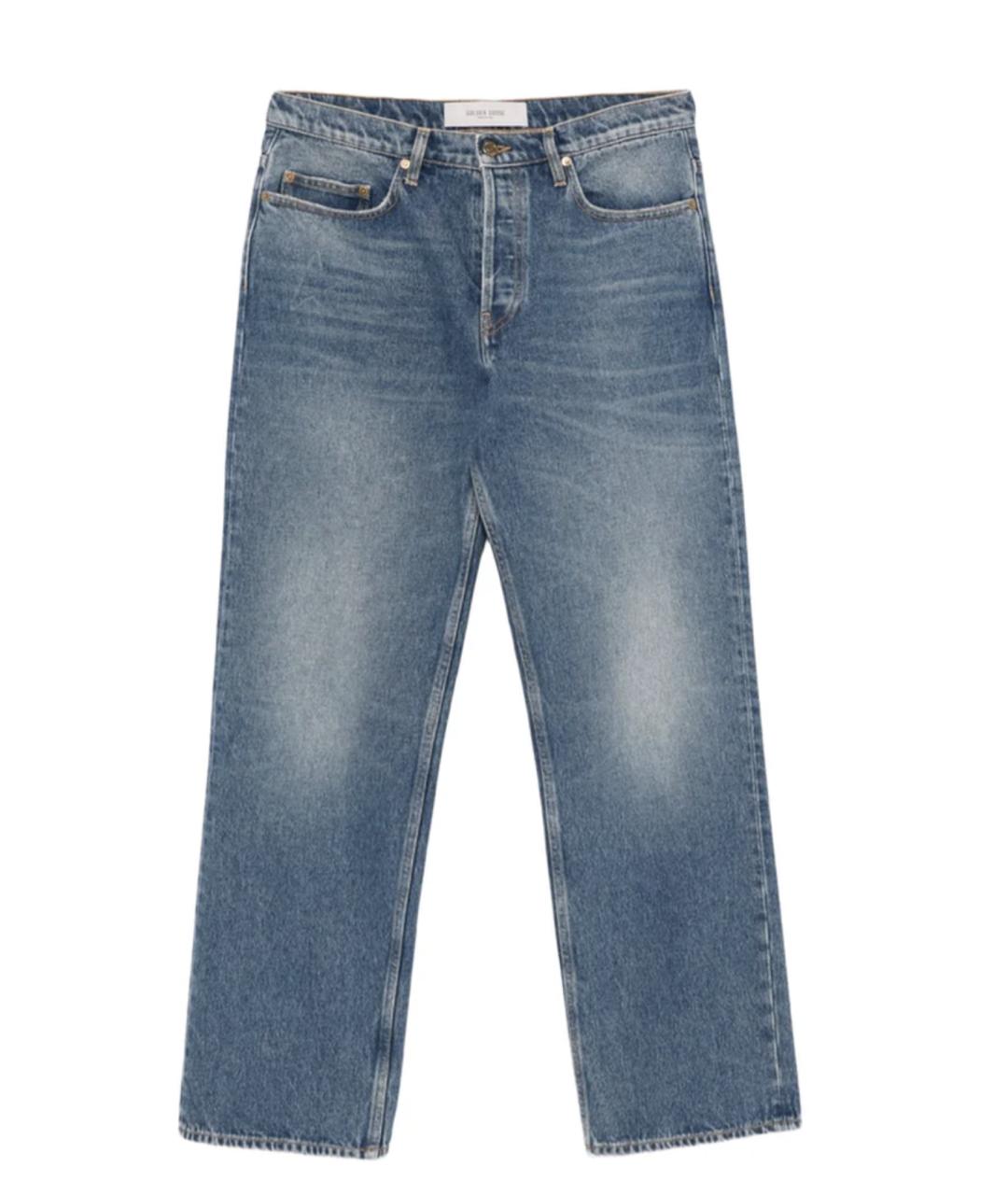 GOLDEN GOOSE DELUXE BRAND Голубые хлопковые прямые джинсы, фото 1